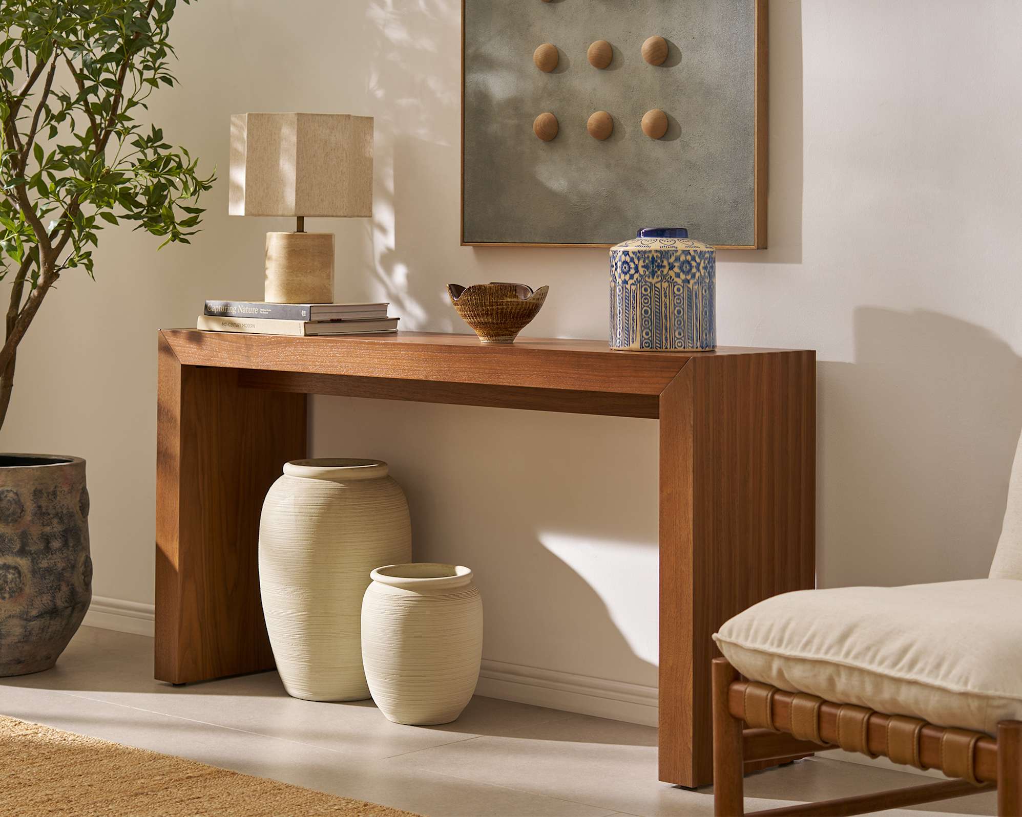 Sloane Console Table, 59.1", Walnut