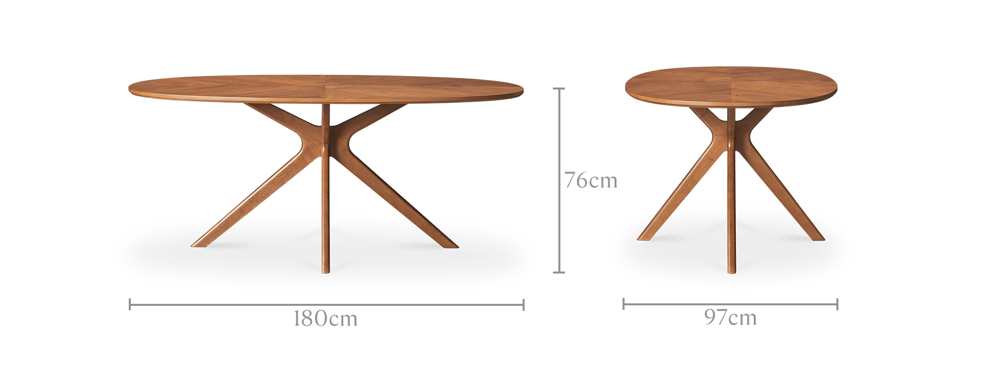 dimension of Brighton Oval Dining Table
