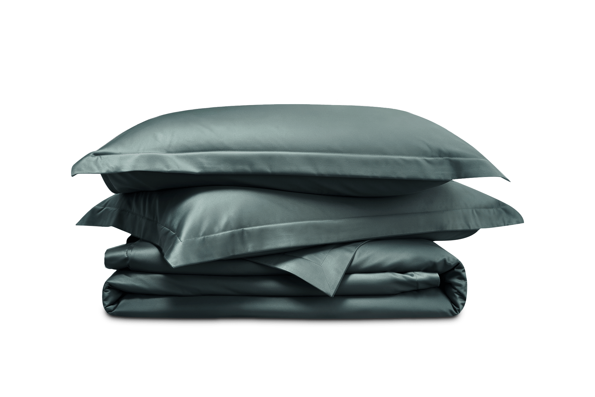 Luxe Egyptian Cotton Sateen Queen Size Quilt Cover & Pillowcase Set, Atlantic