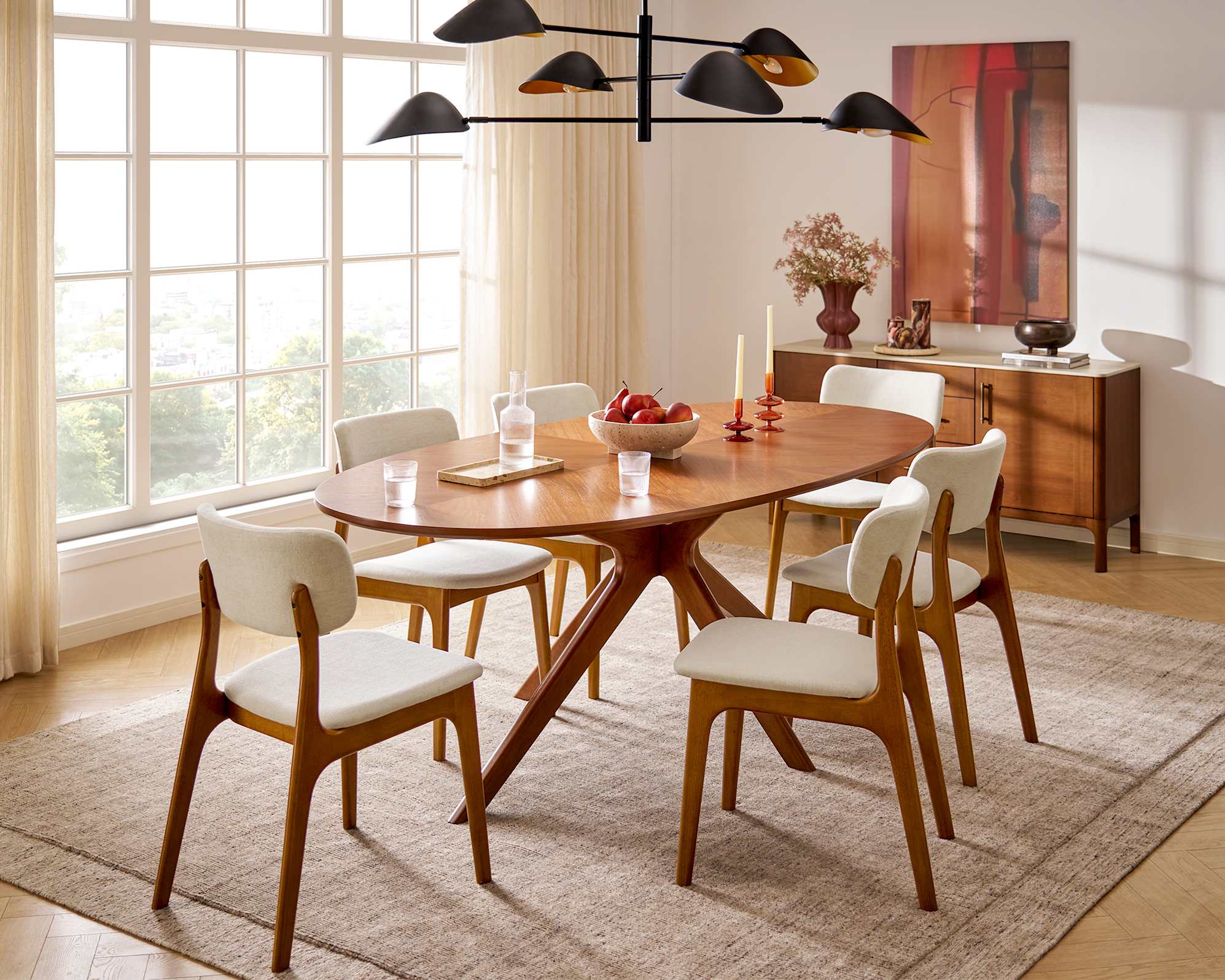 Brighton Oval Dining Table, 86.6" lifestyle