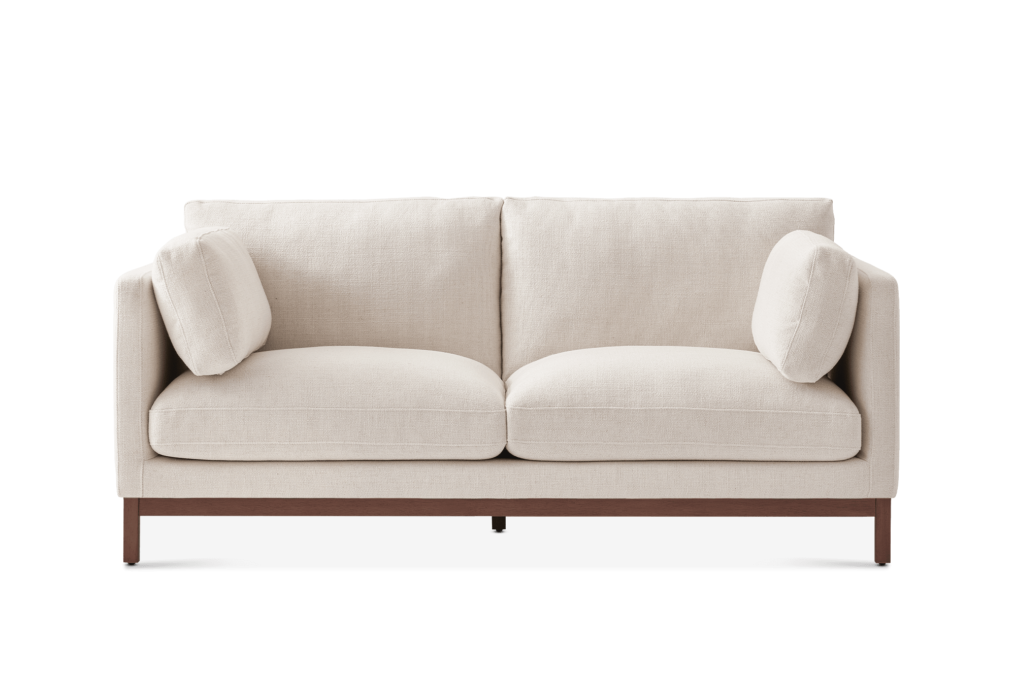 Owen II 2 Seater Sofa, (Basketweave) Cream (Walnut Leg)