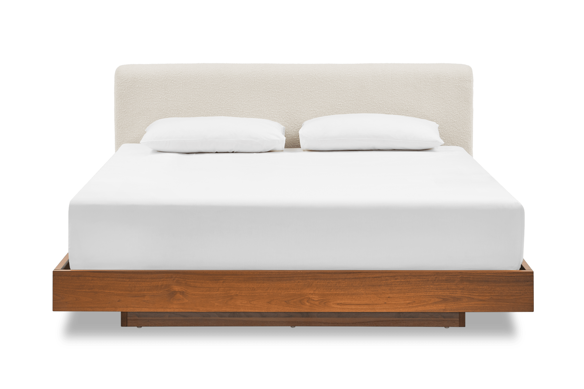 Joseph King Size Bed with Ayrie Plush Mattress Set, Snow Boucle