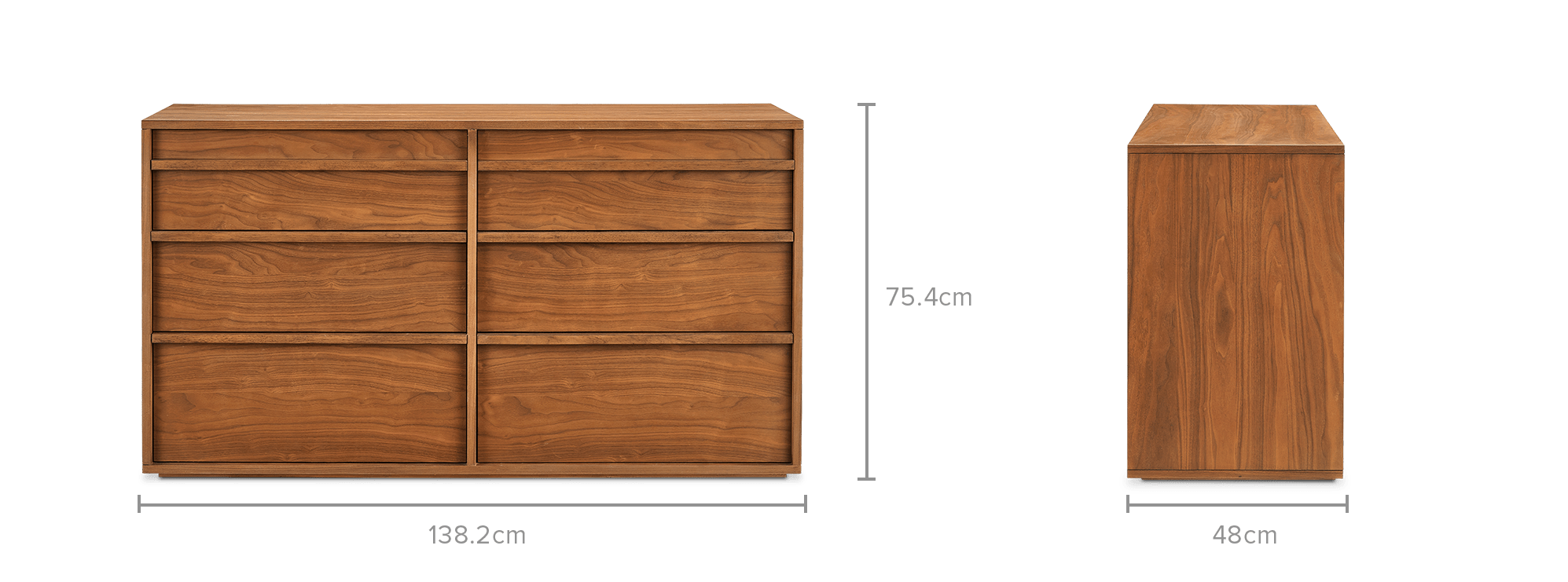 dimension of Joseph 6-Drawer Dresser
