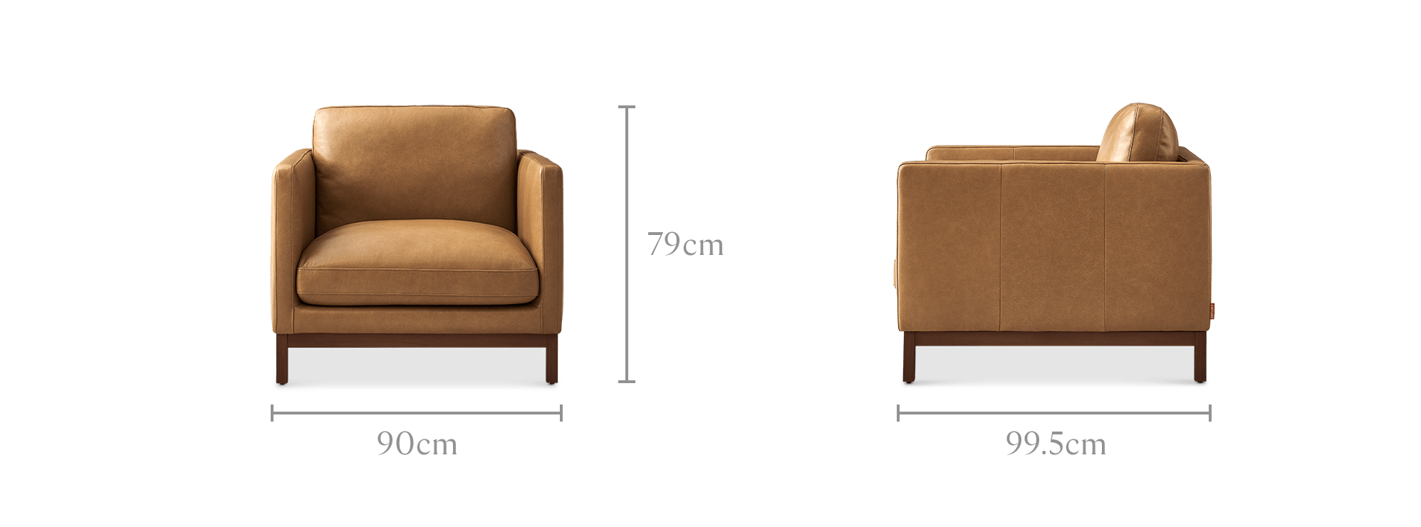 dimension of Owen II Leather Armchair