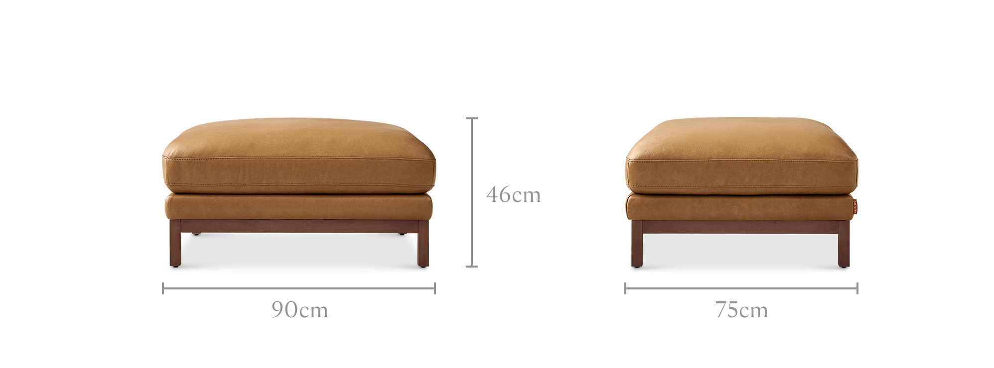 dimension of Owen II Leather Ottoman