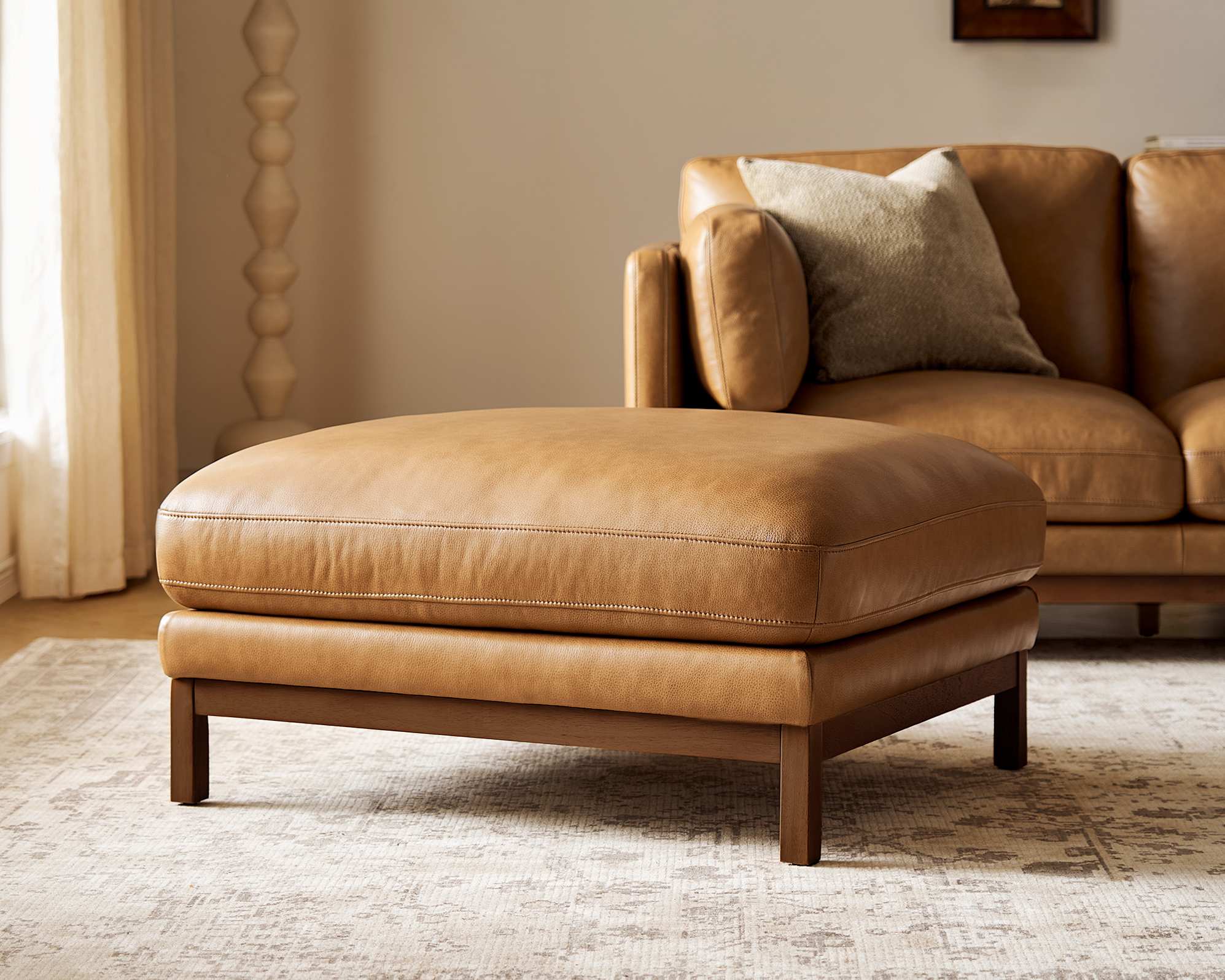 Owen II Leather Ottoman 0