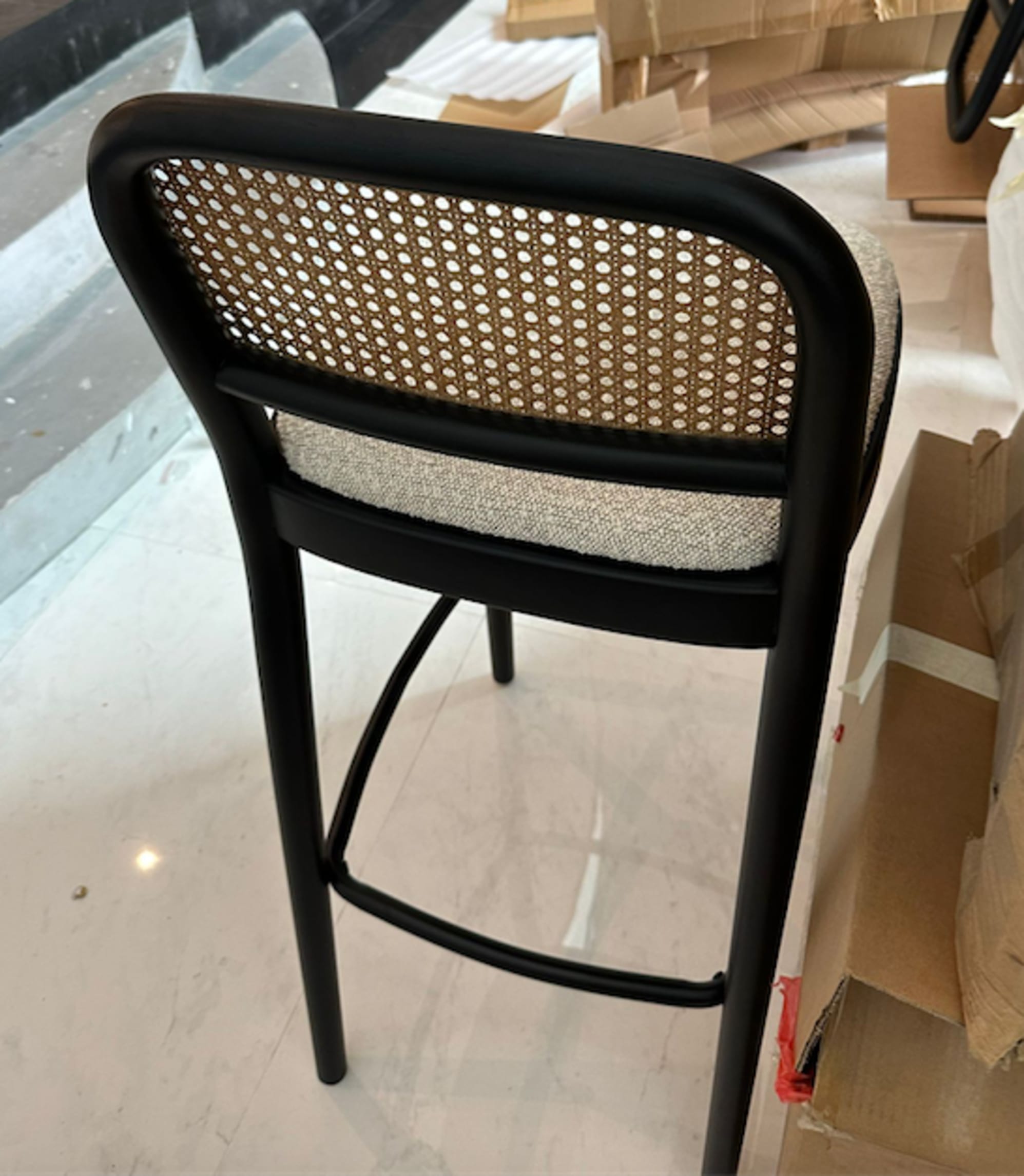 Edith Cane Bar Stool Black
