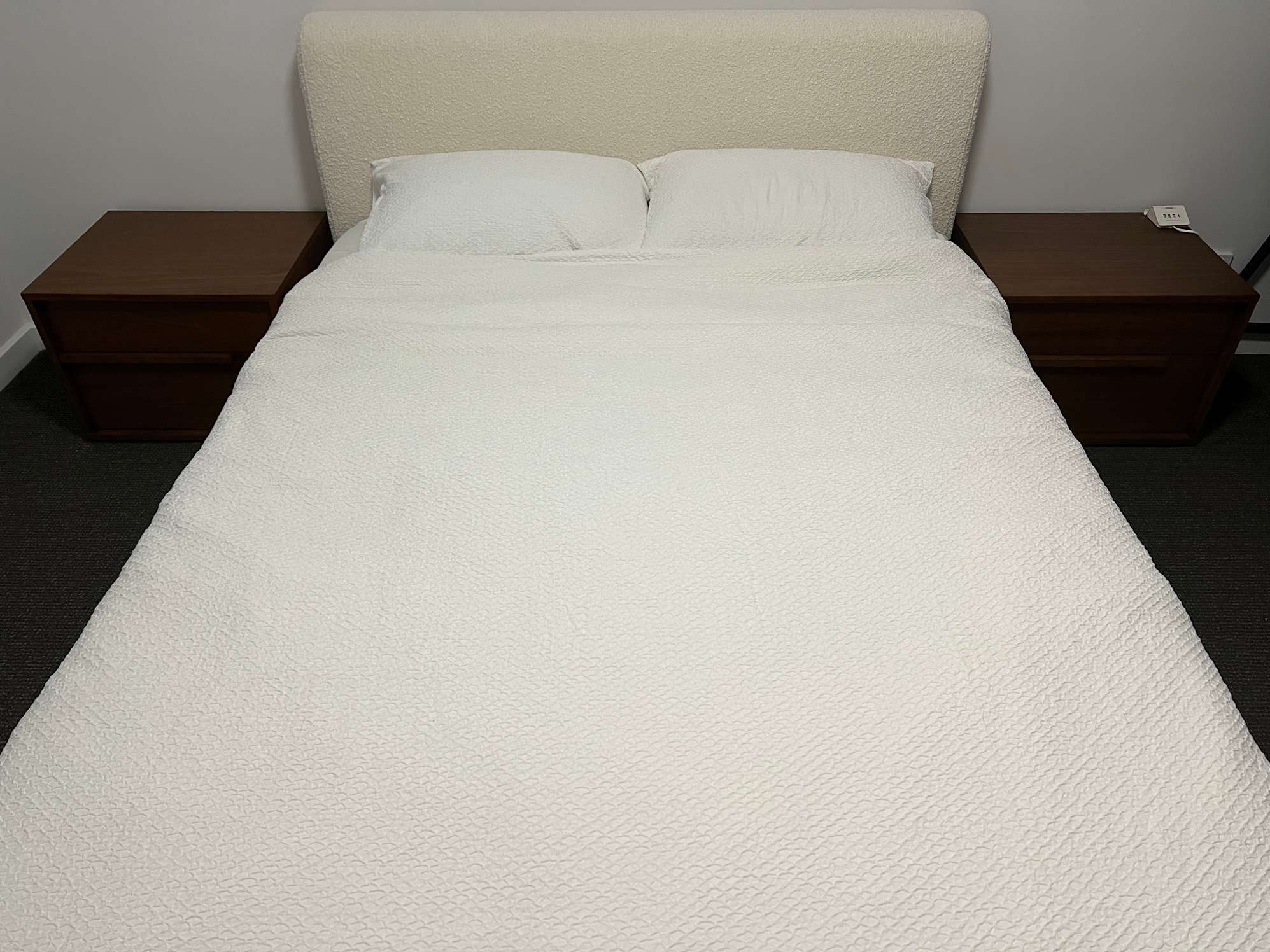 review from Joseph Bed Boucle with 2 Bedside Tables