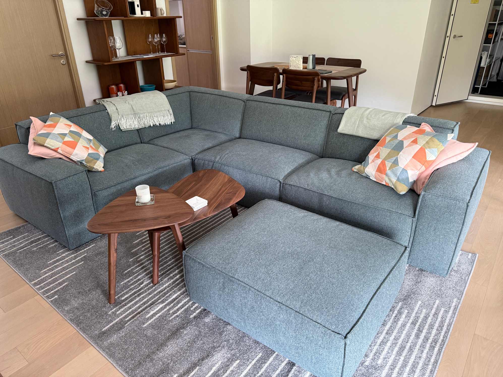 Comfortable, low height sofa