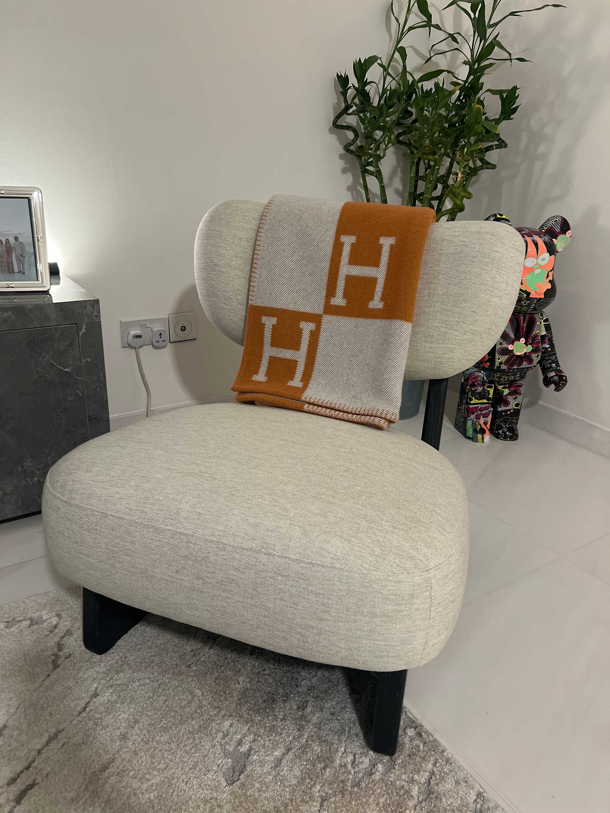 Solange Chair Customized, (Performance Twill) Creamy White
