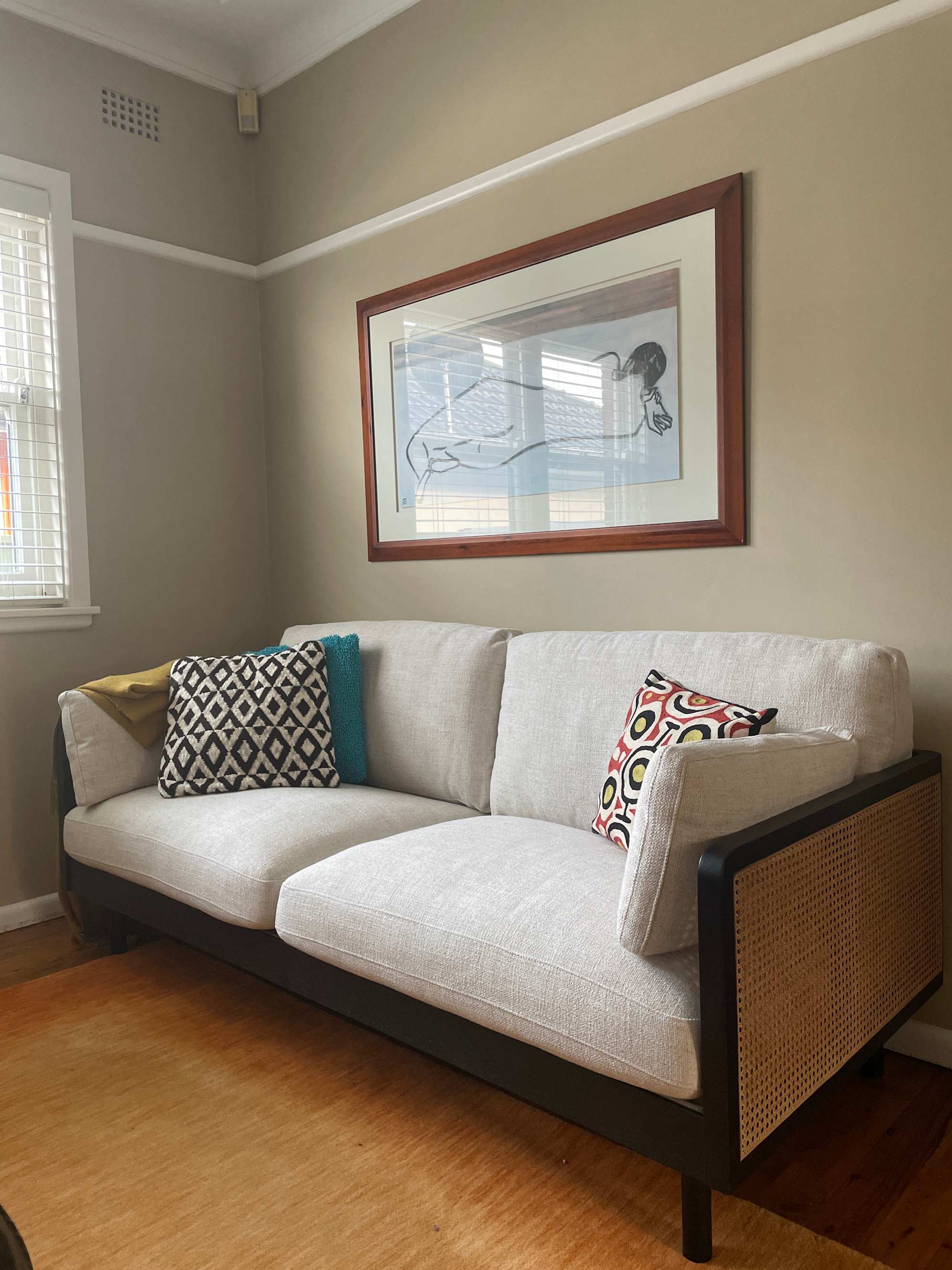Lucia Cane Sofa Black