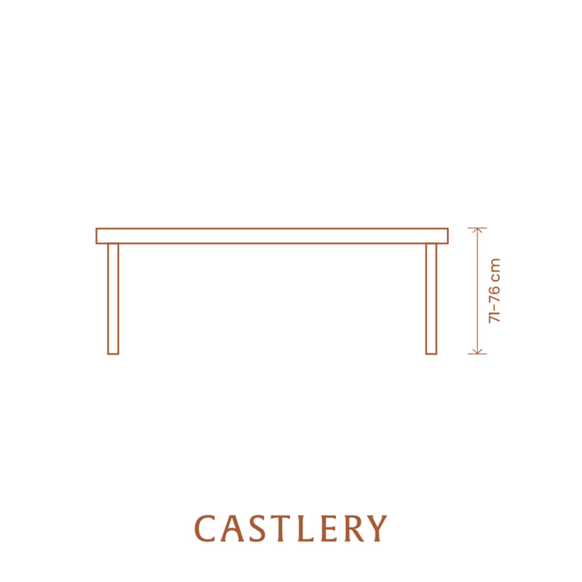 An illustration of the ideal height of a dining table.
