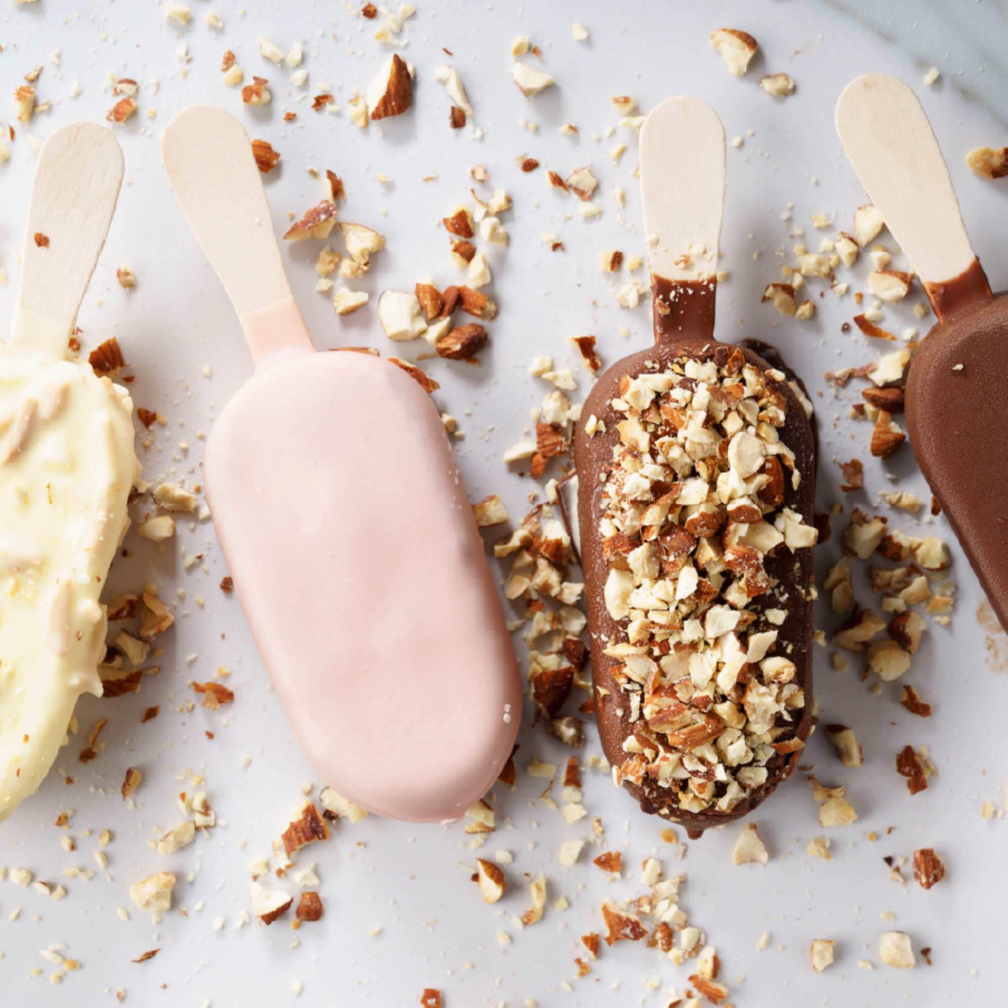 Free ice cream with different flavours