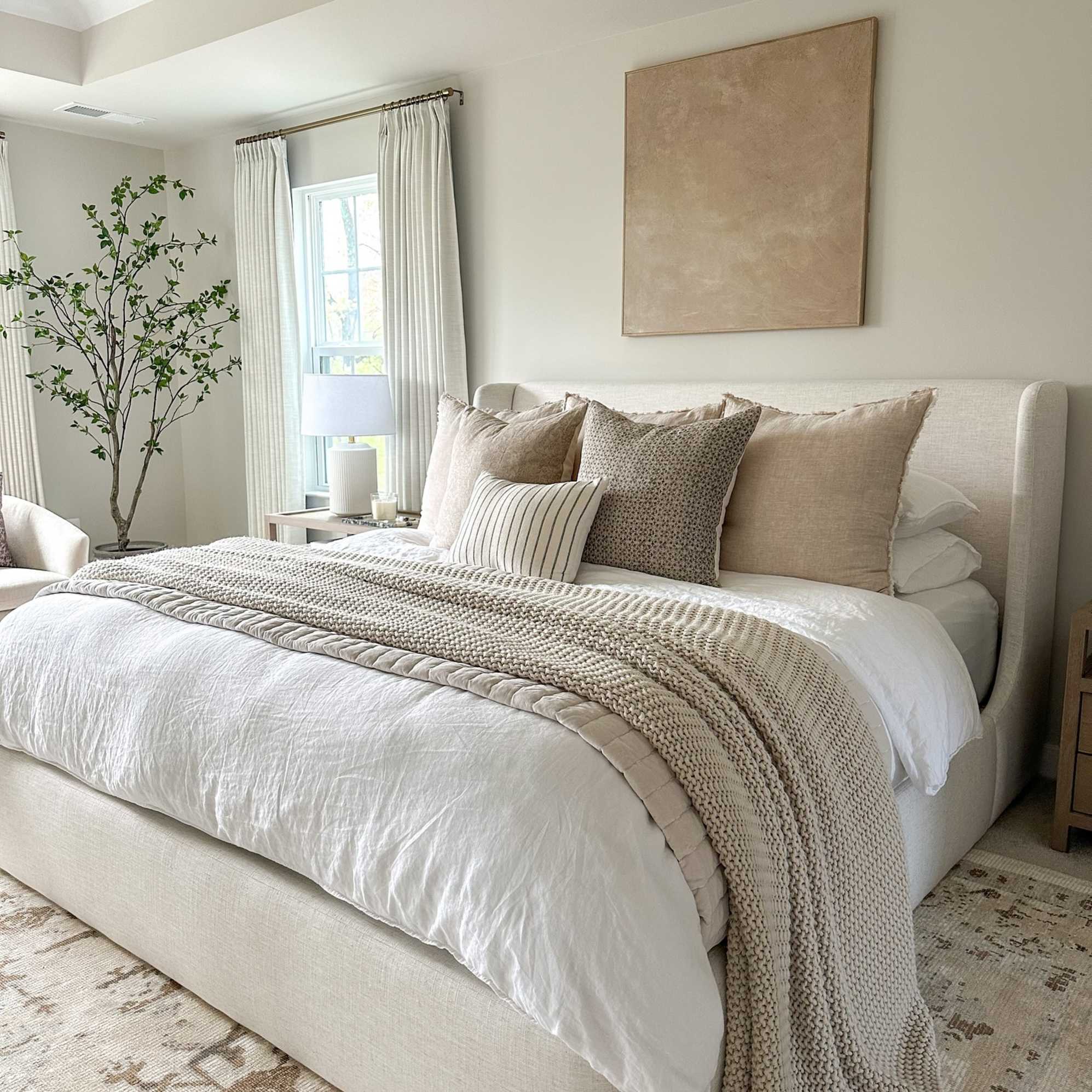 Comfy storage bed with duvet in bedroom