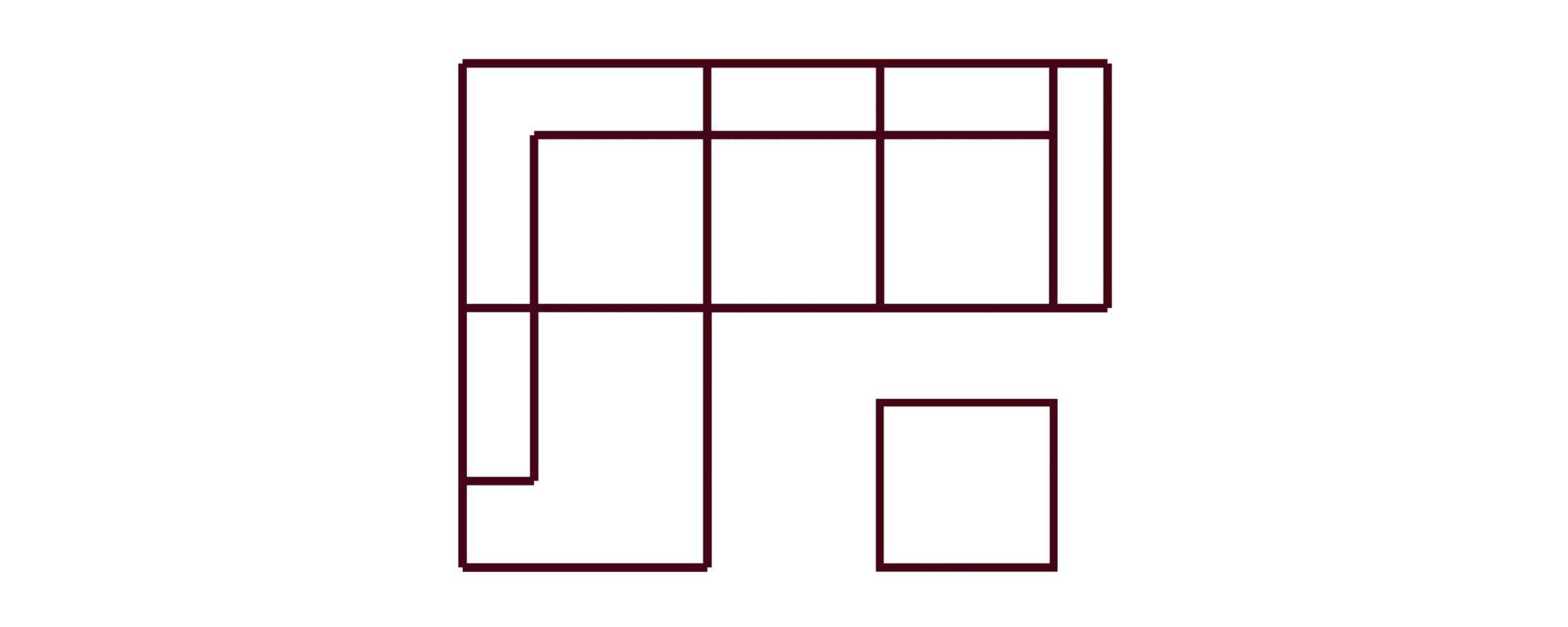 Extended Side Chaise Sectional Sofa with Ottoman