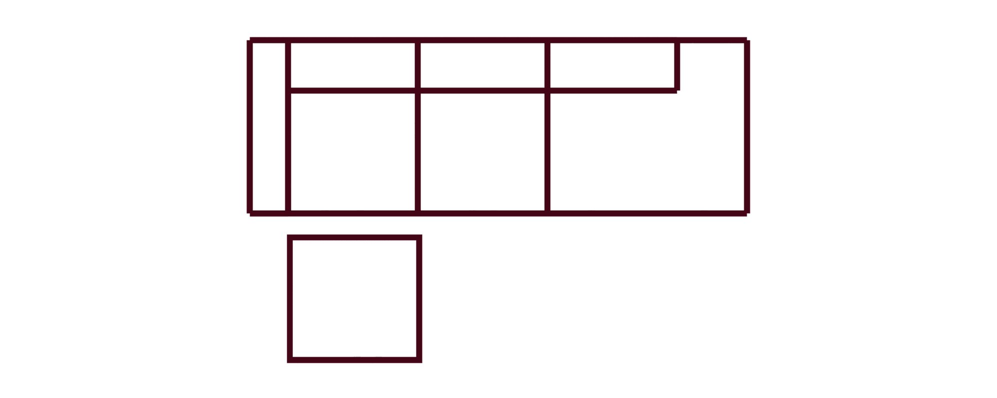 Extended Side Chaise Sofa with Ottoman