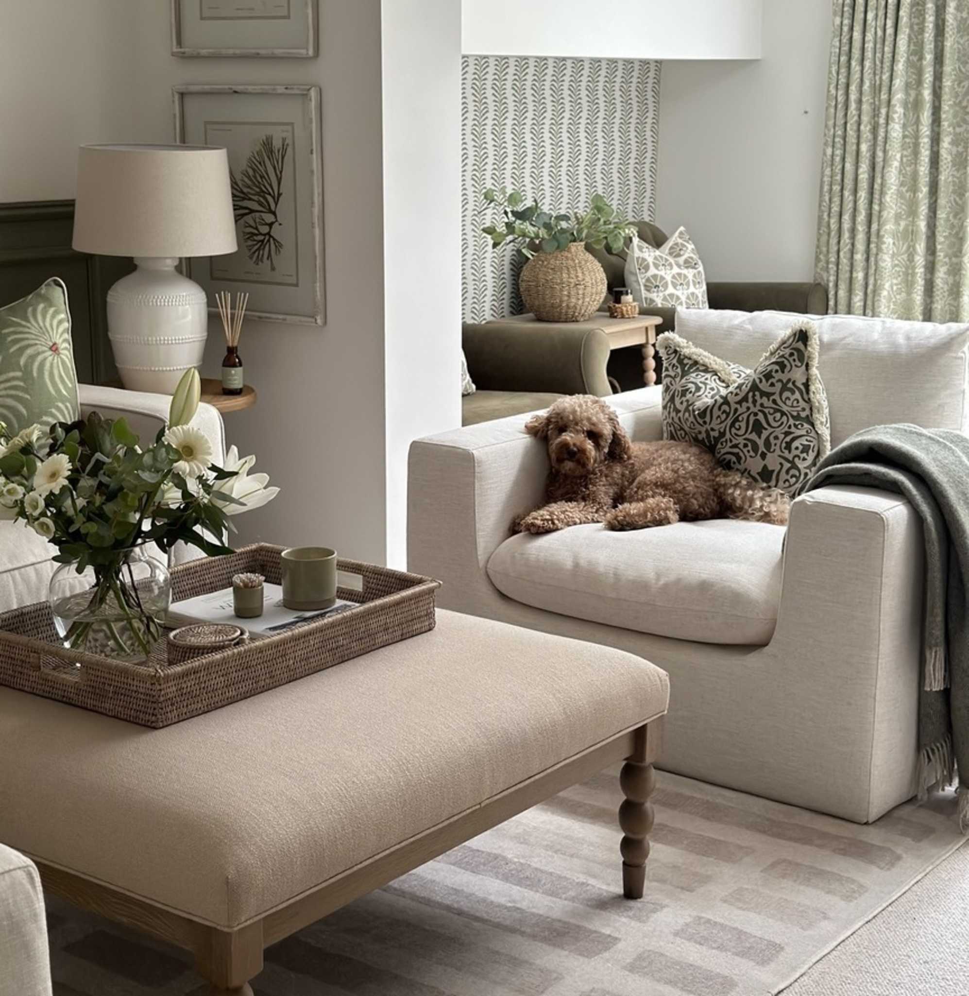 A brown dog lounging on a swivel armchair.