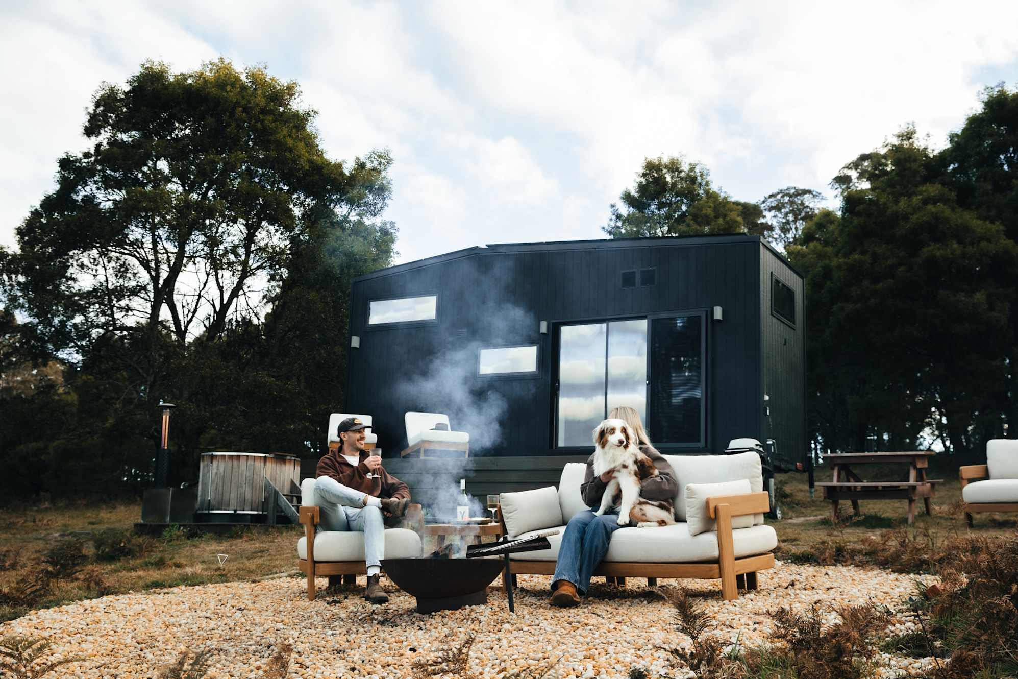 Eden Outdoor Sofa Set placed outdoors.