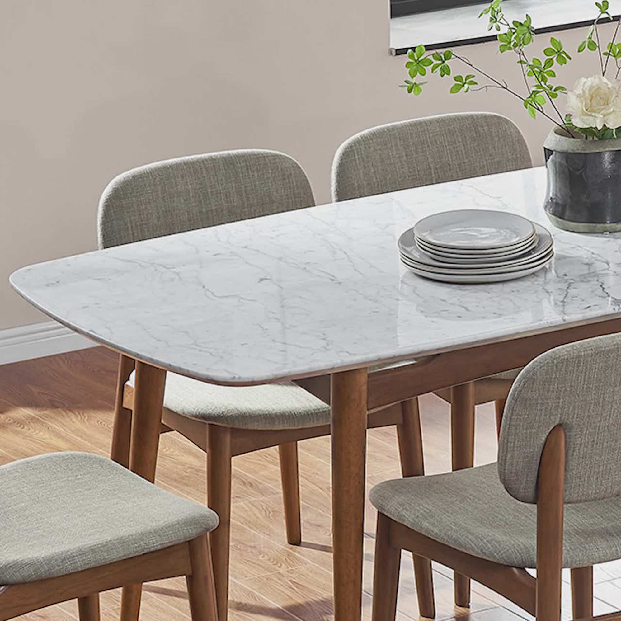 Kelsey Marble Dining Table, Walnut Stain 5