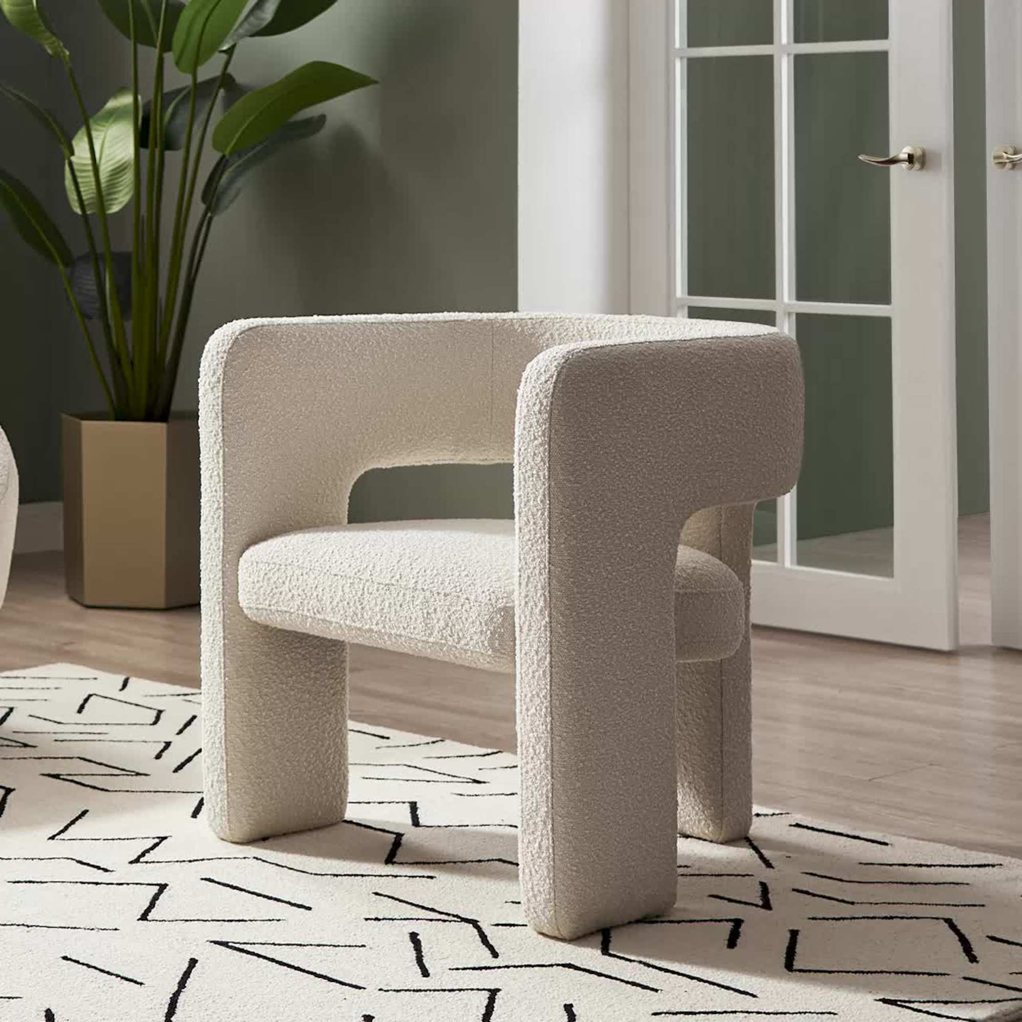 Paloma Bouclé Armchair, Snow 6