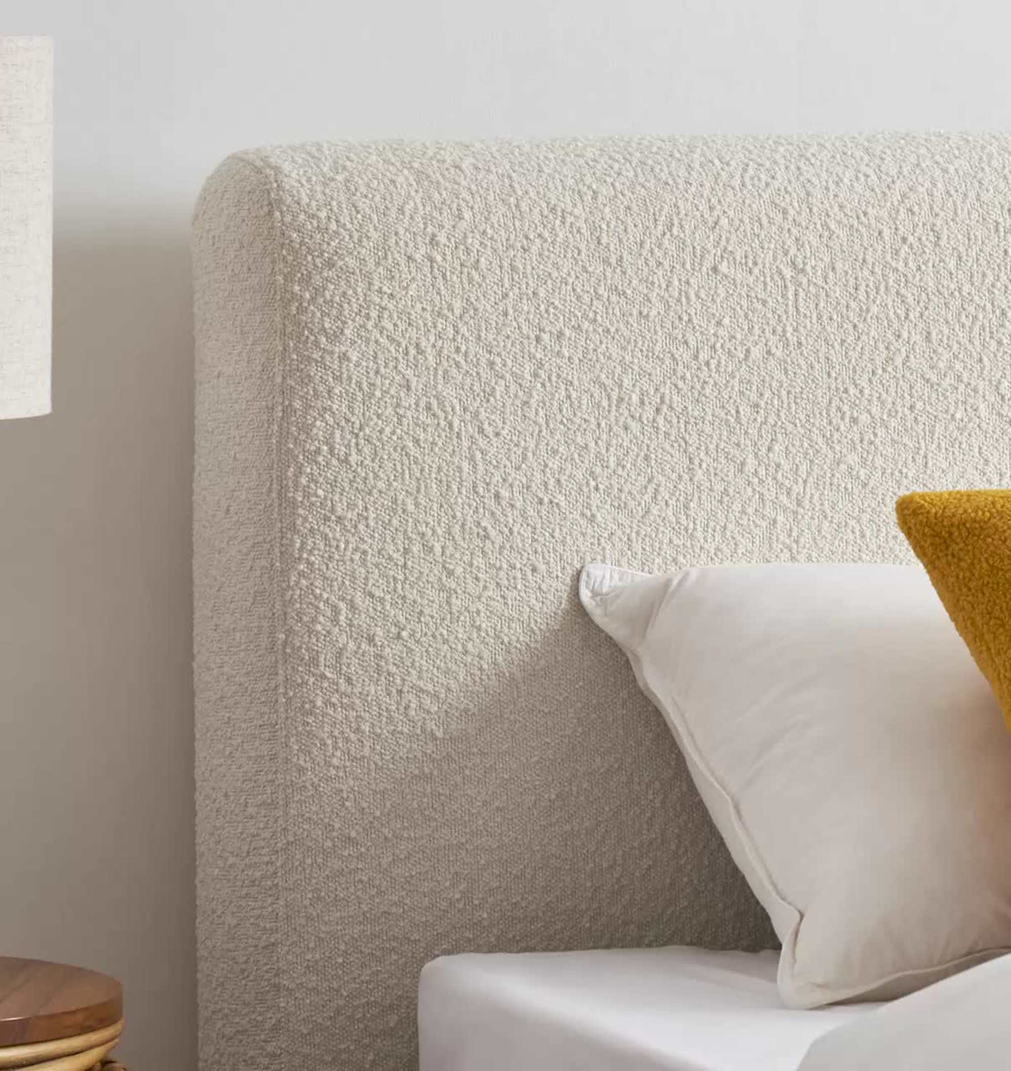 Joseph Bed Bouclé with 2 Joseph Bedside Tables 4