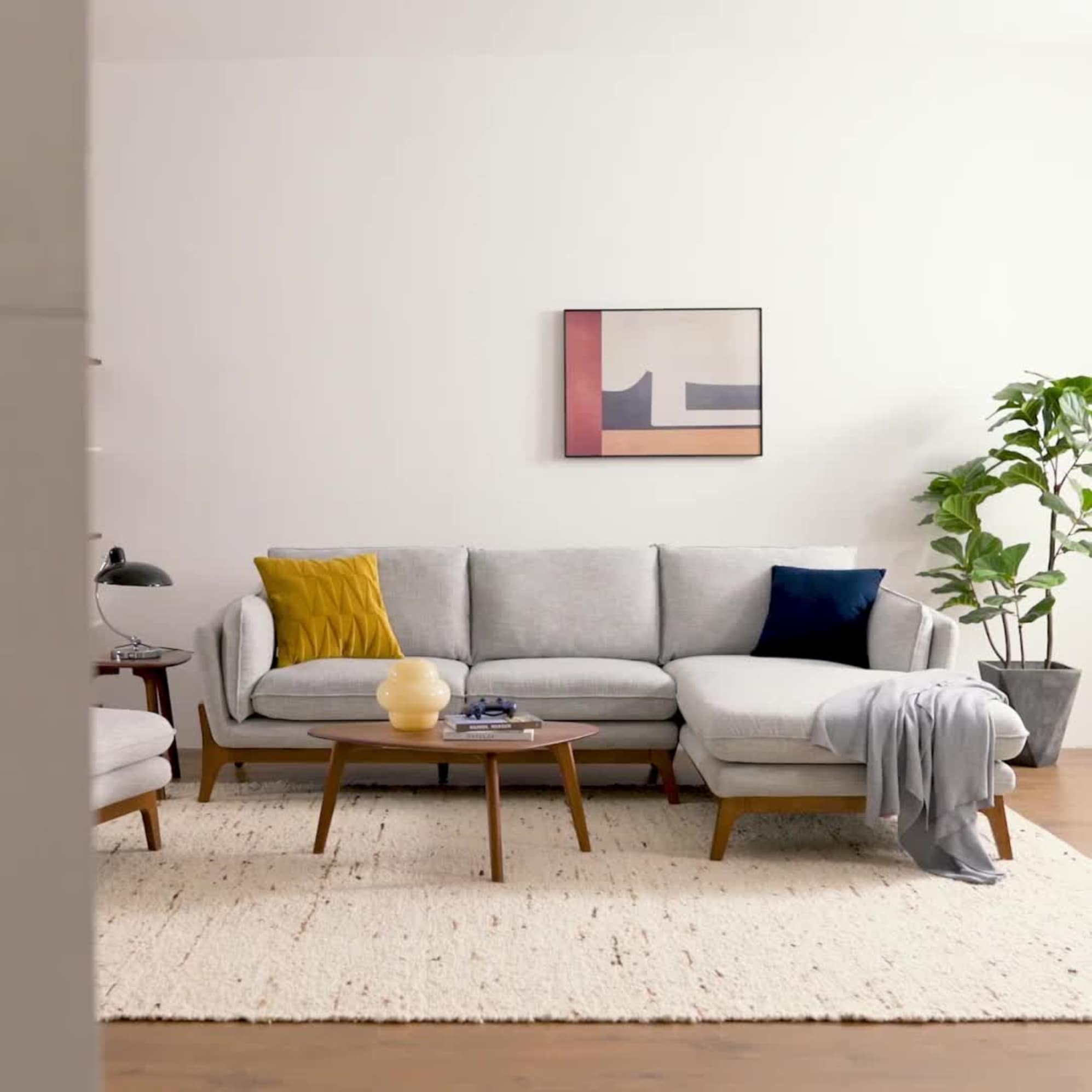 Remi Chaise Sectional Sofa with Ottoman 1