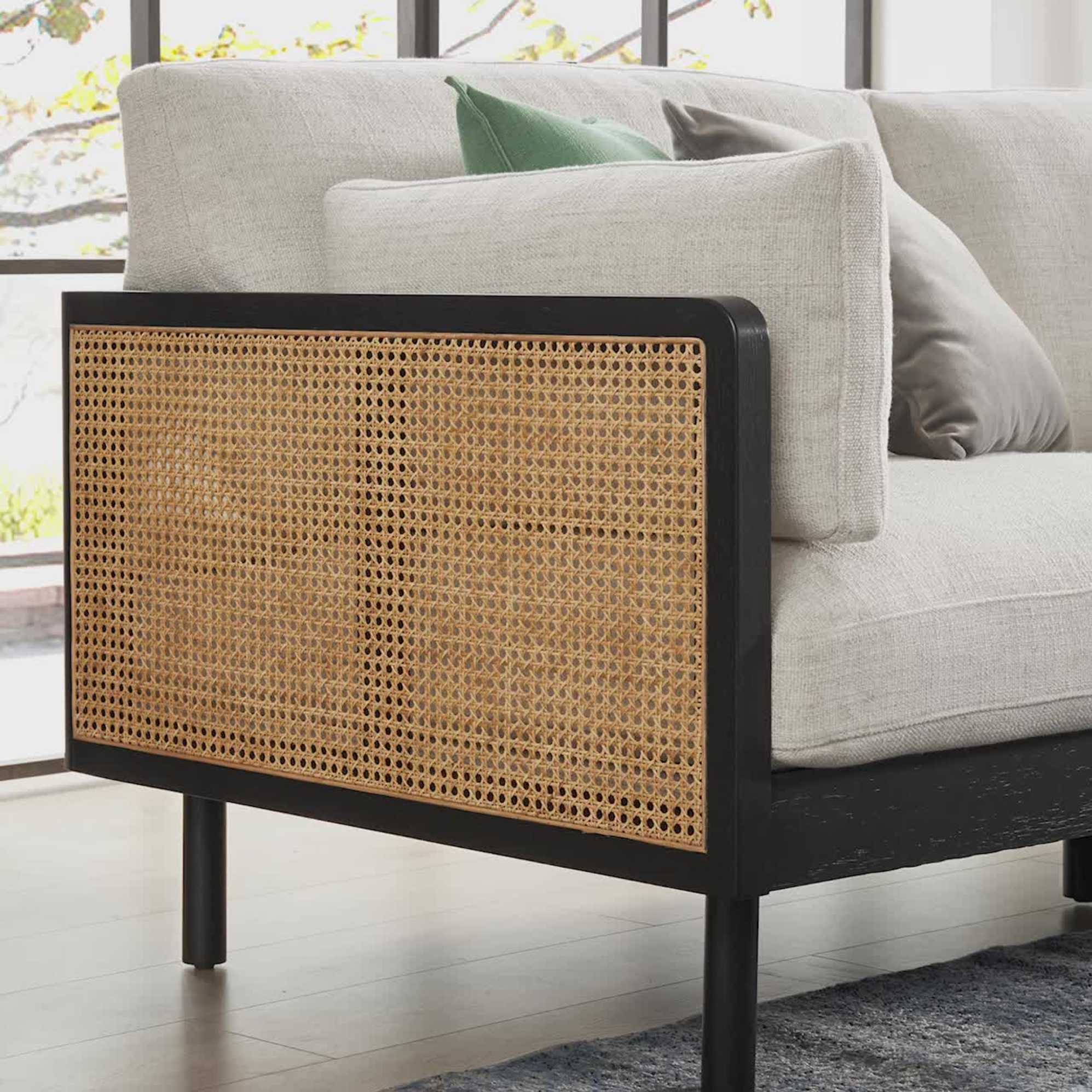 Lucia Cane Sofa, Black 4