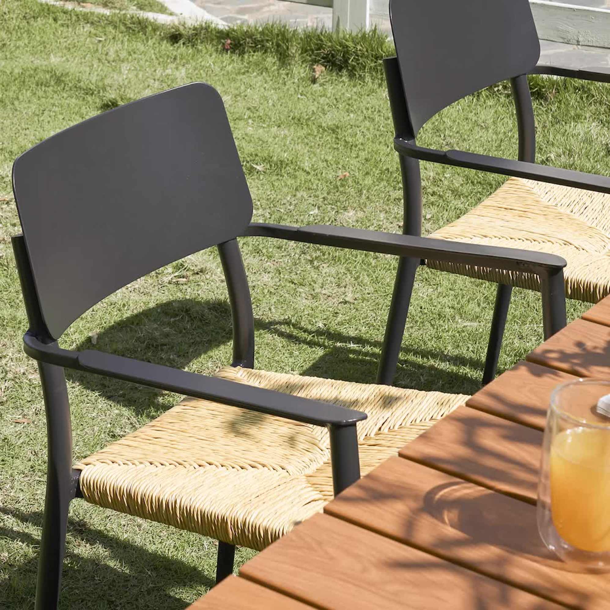 Balcony Round Foldable Table with 2 Newport Chairs Set 5