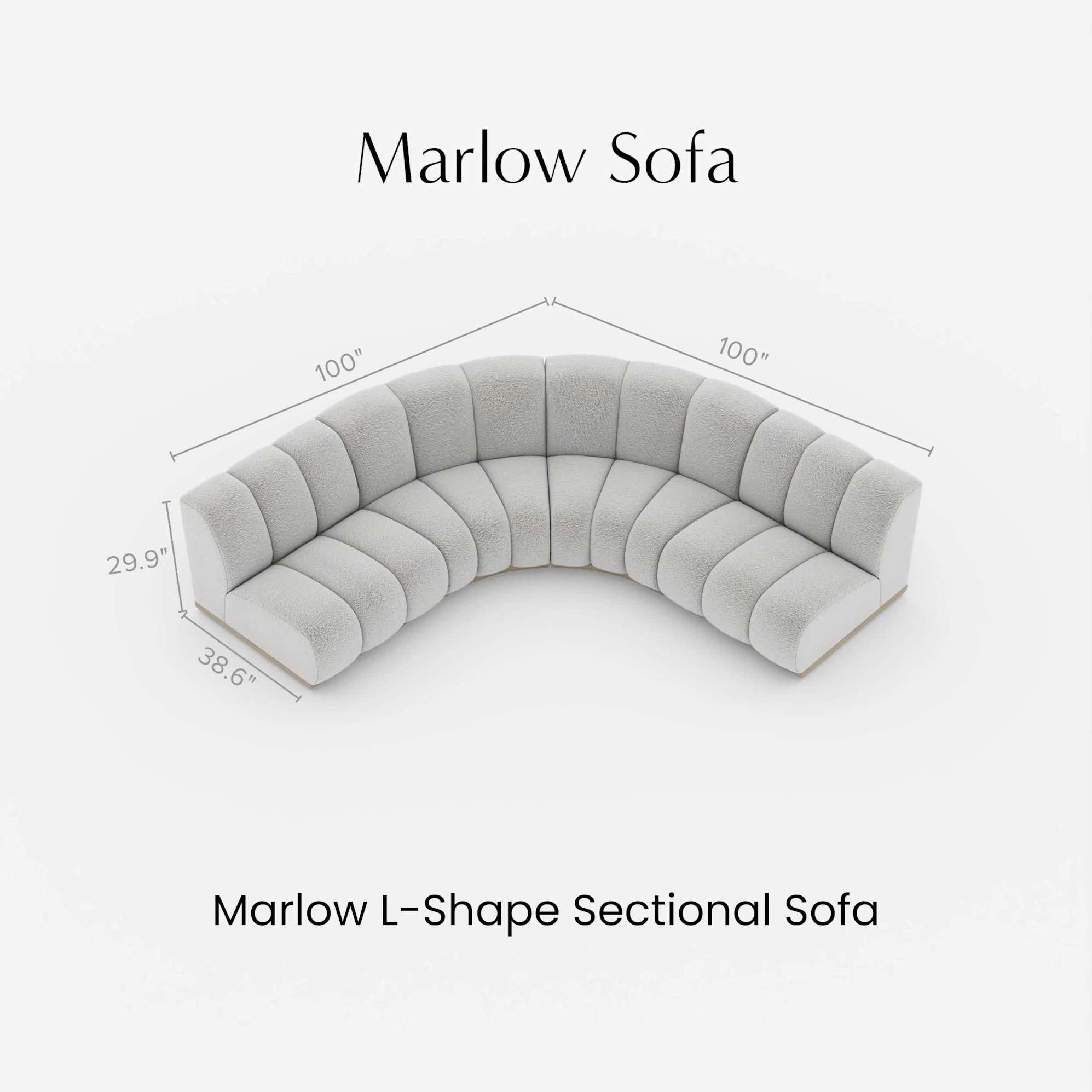 Marlow Performance Bouclé Curve Sofa 1