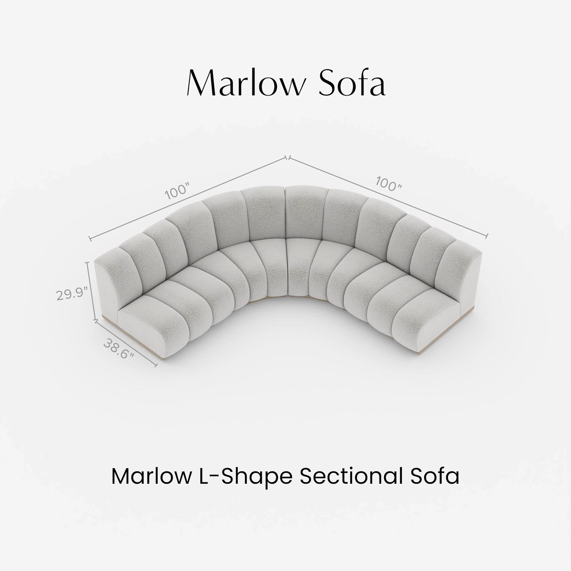 Marlow Performance Bouclé Armless 2 Seater Sofa