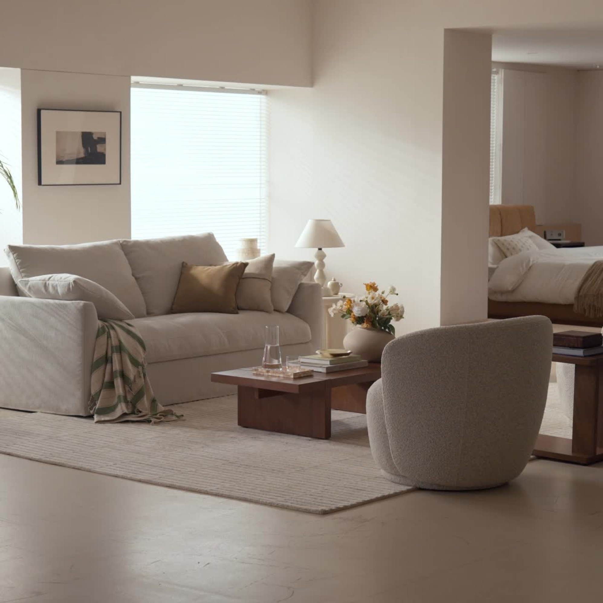 Agnes Slipcover Storage L-Shaped Sectional Sofa