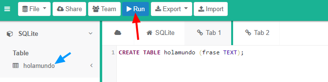 crear tabla sqlite