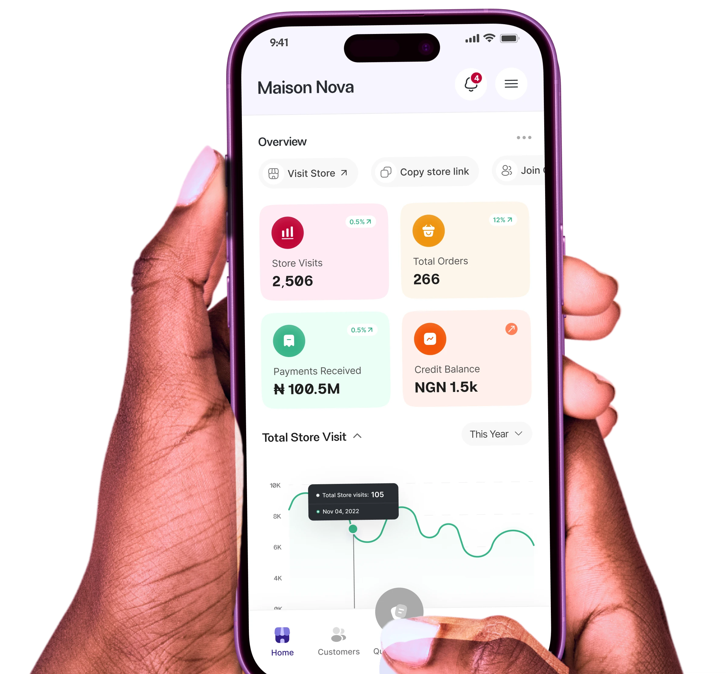 Hands holding phone mockup