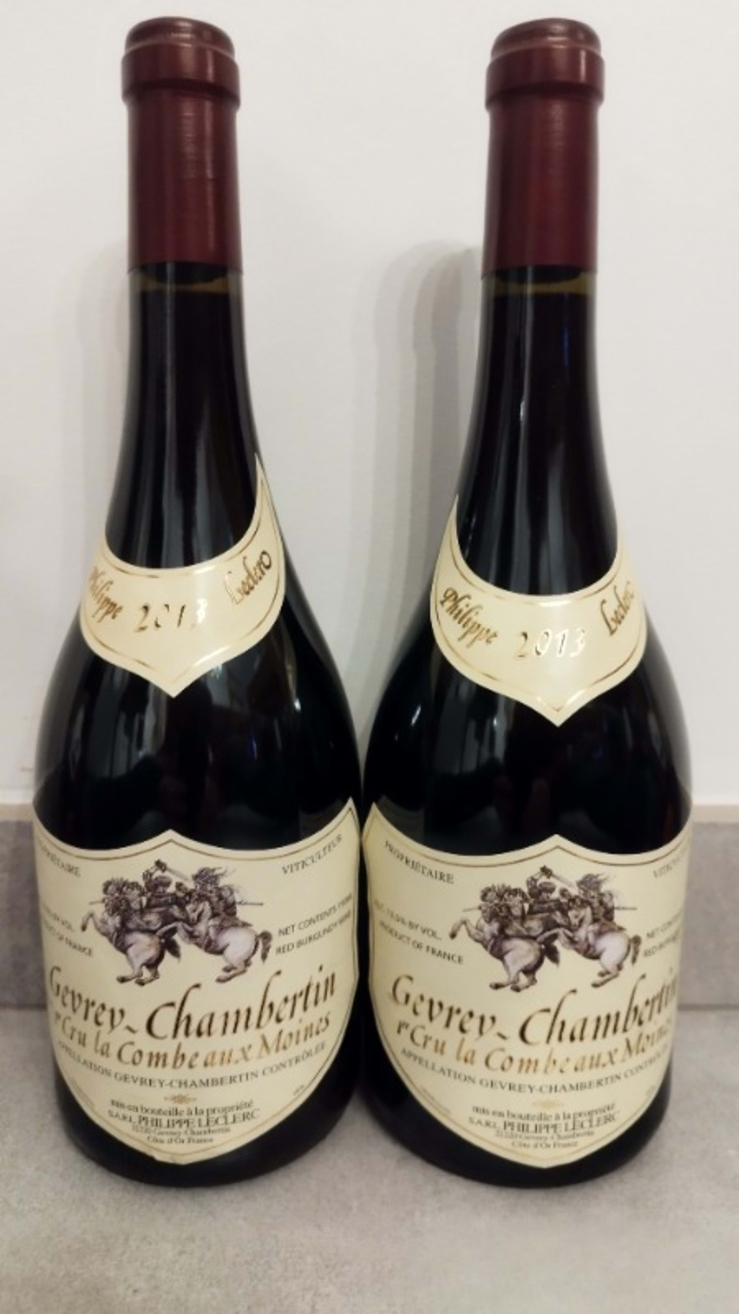 2 x Gevrey-Chambertin, 1er Cru Combes aux Moines, Philippe Leclerc, 2013