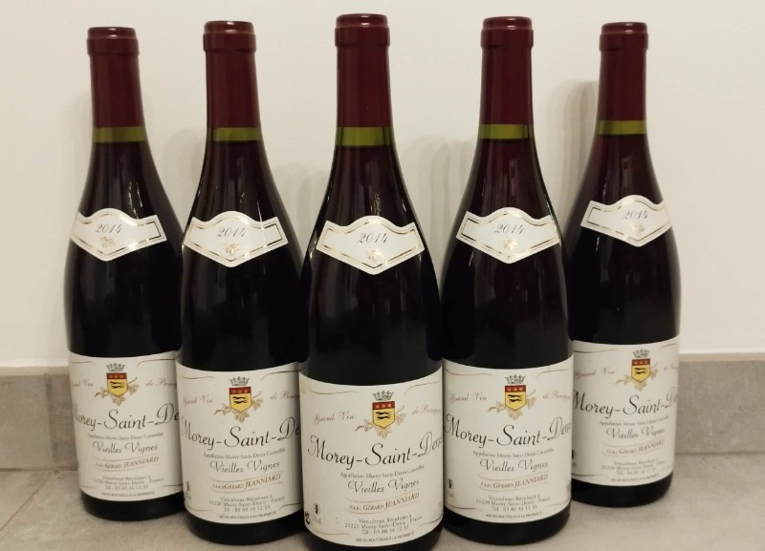 5 x Morey-Saint-Denis, Vieilles Vignes, Gérard Jeanniard, 2014