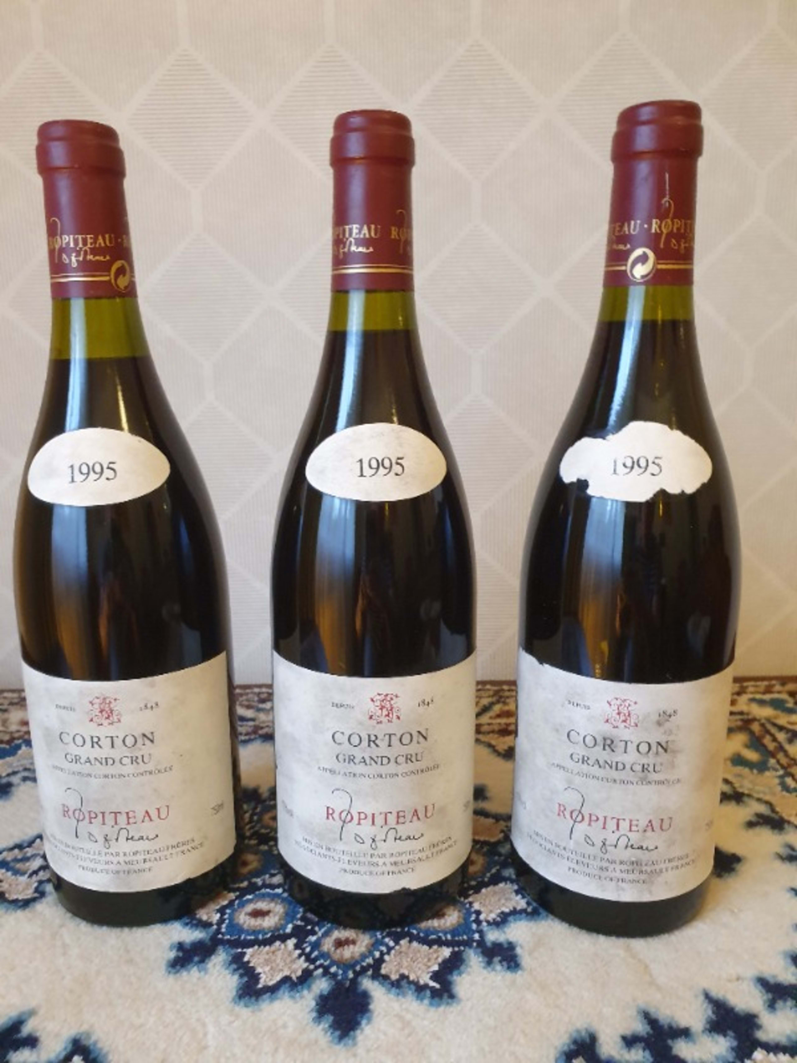 3 x Corton, Grand Cru, Ropiteau, 1995