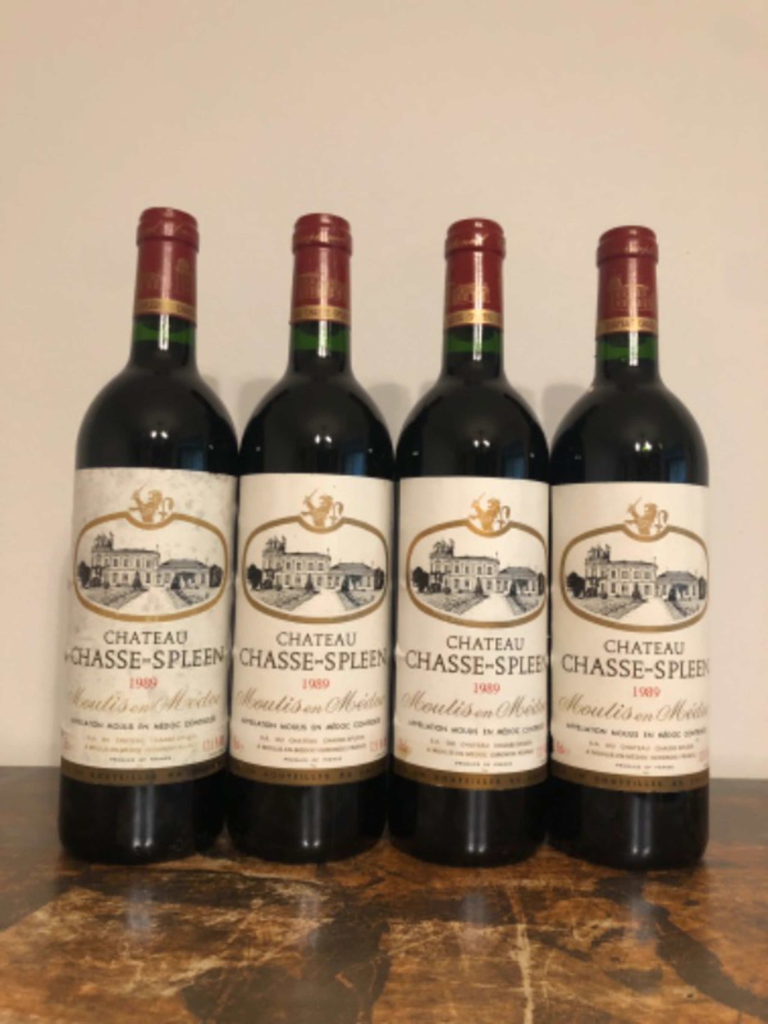 4 x château Chasse Spleen, Moulis, 1989