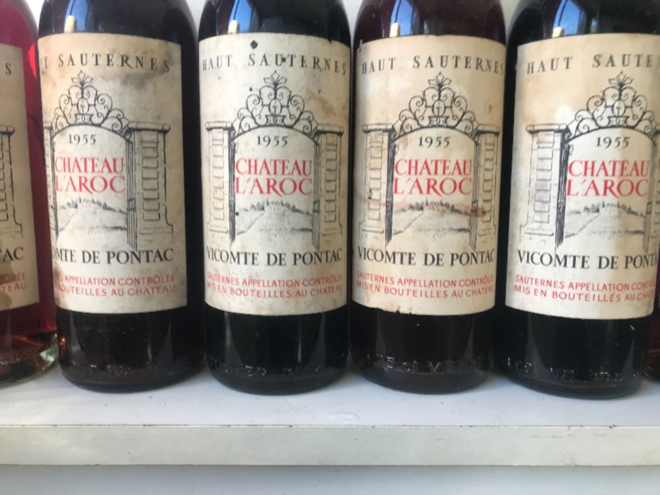 6 x Domaine Château l’Aroc Vicomte de Pontiac, Sauternes, 1955