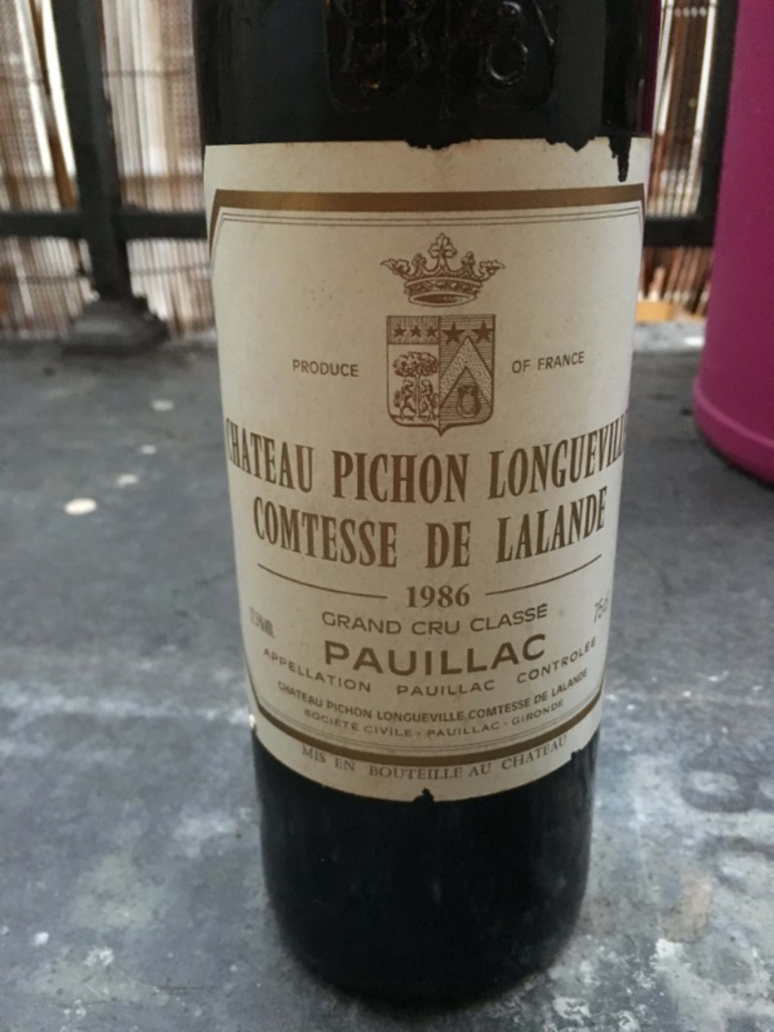 Comtesse de Lalande, Château Pichon Longueville, Pauillac, 1986