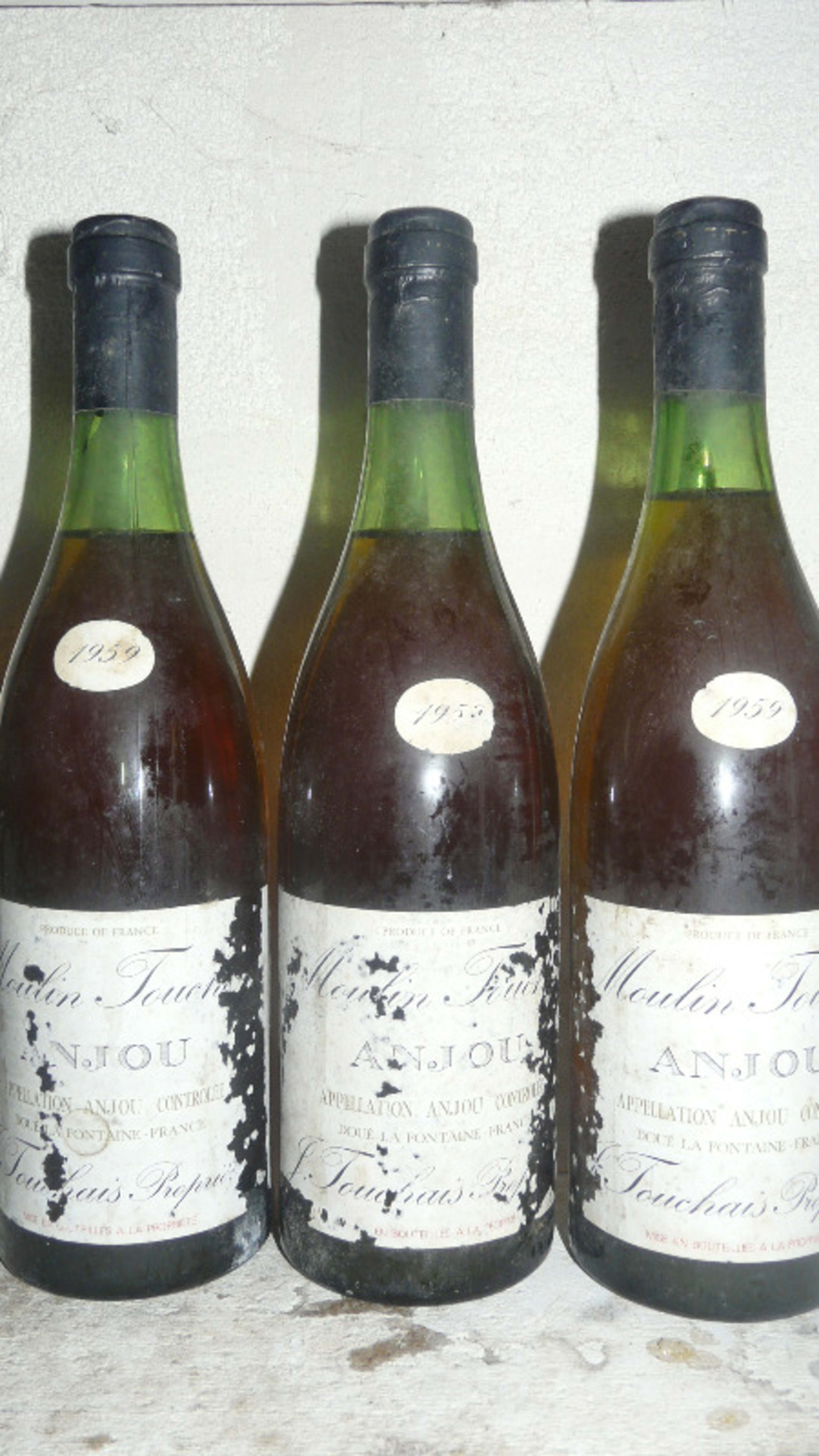 3 x Coteaux-du-Layon, moulin de touchais, 1959