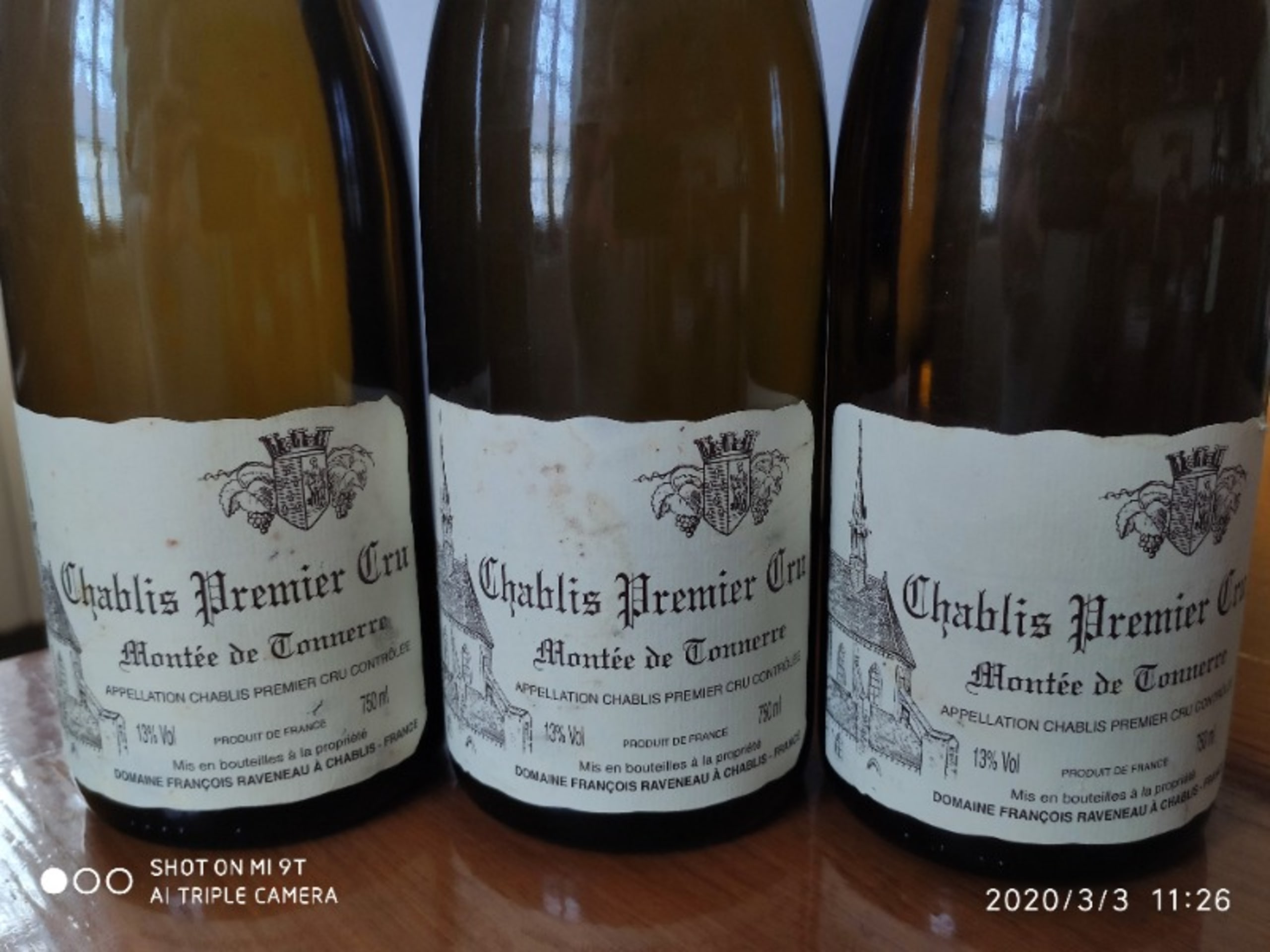 Chablis Premier Cru, 3 x Montée de tonnerre, François Raveneau, 2009