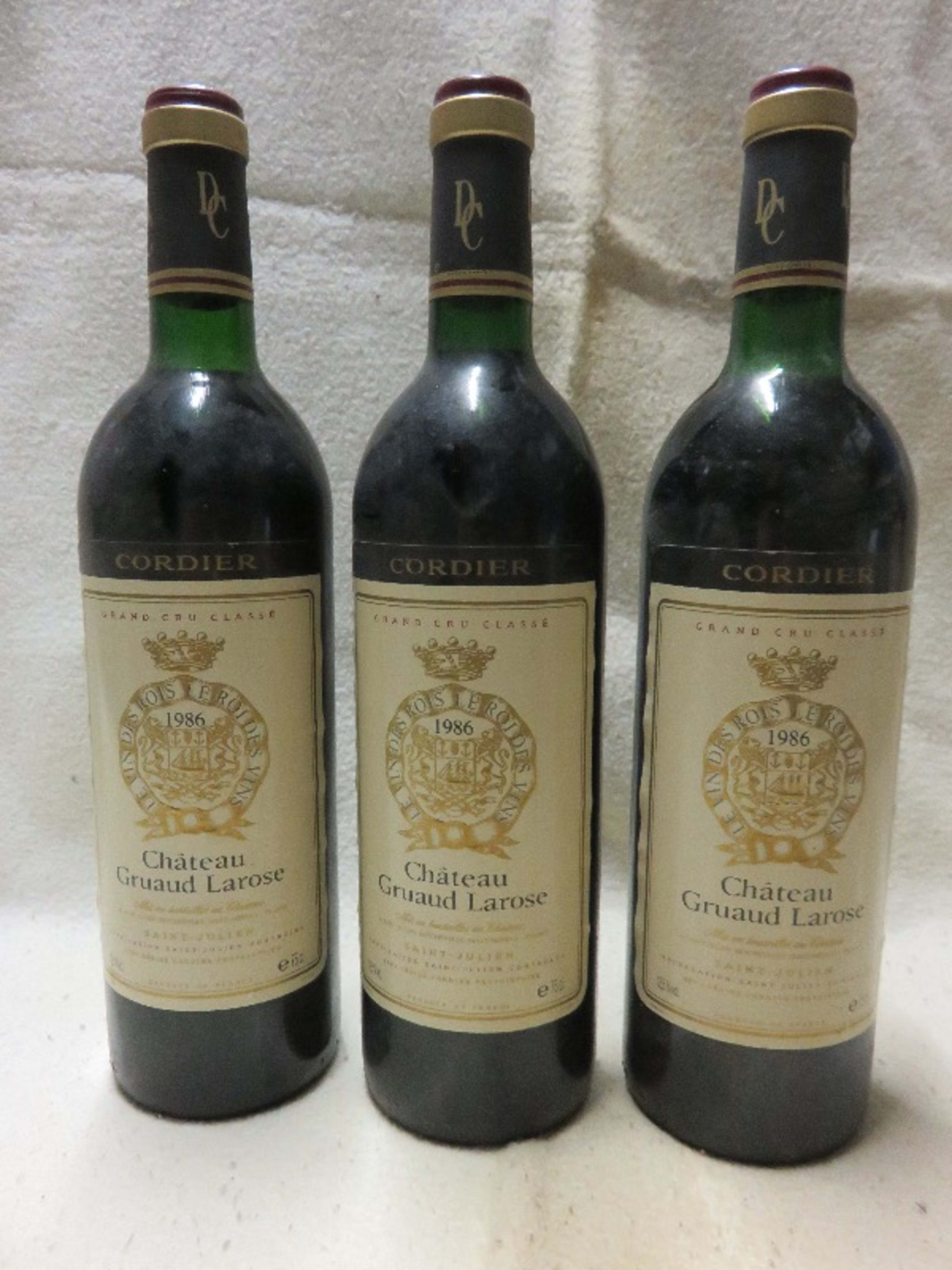 3 x CHÂTEAU GRUAUD-LAROSE, Saint-Julien, 1986