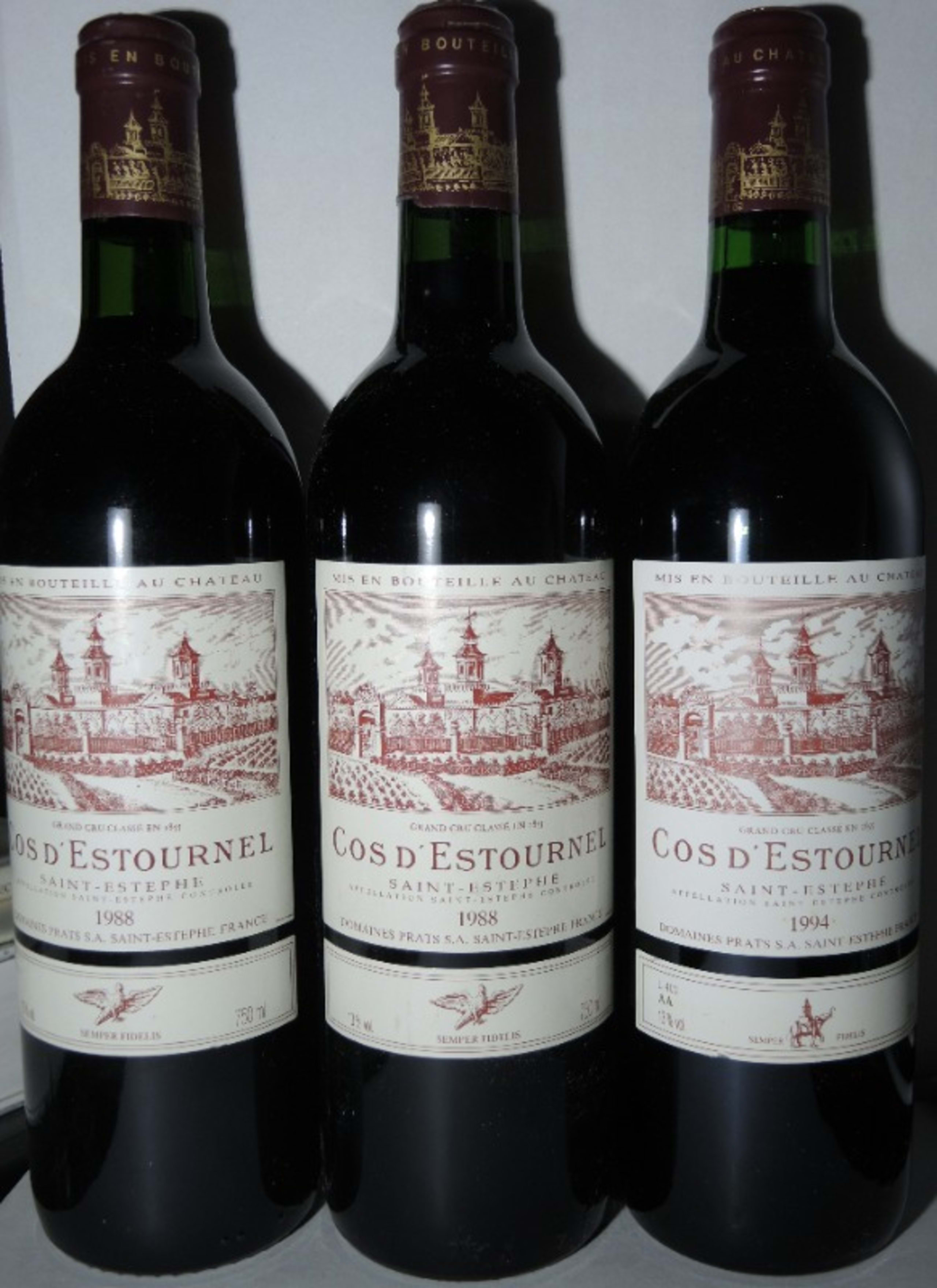3 x Château Cos d'Estournel, Saint-Estèphe, 2 x 1988 / 1 x 1994
