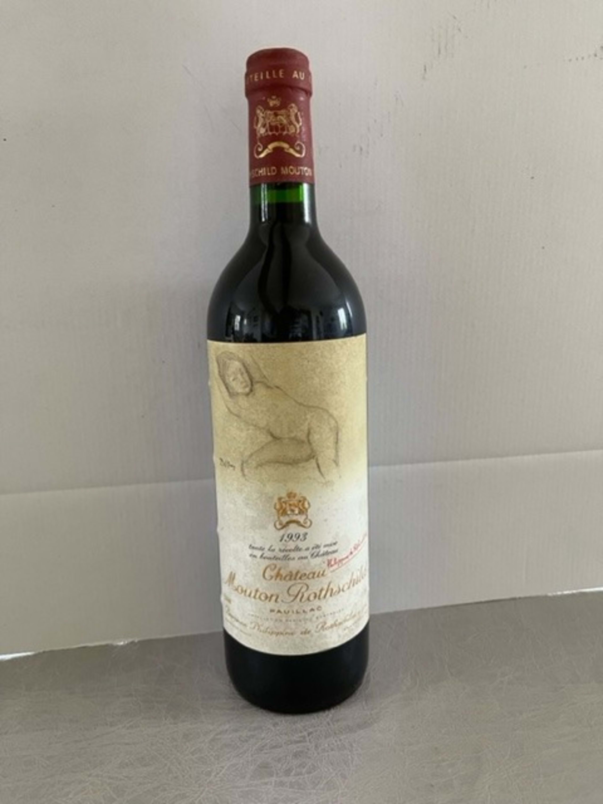 (not censored Europe label), Château Mouton Rothschild, Pauillac, 1993