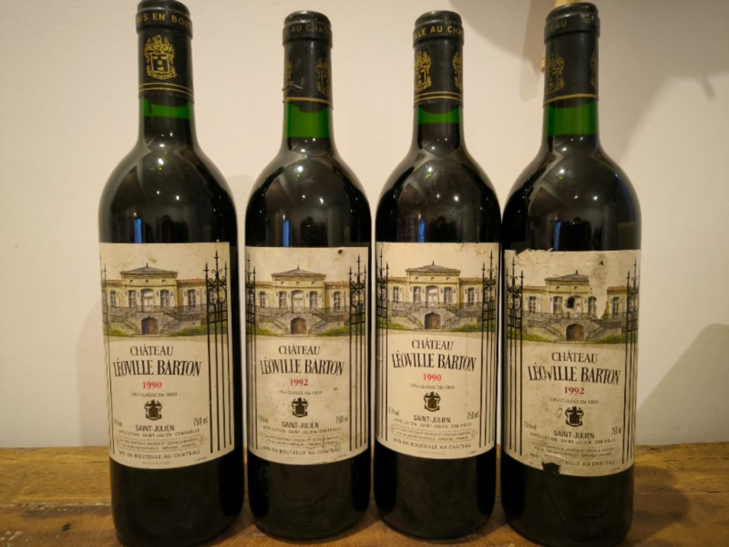 4 x Château Léoville Barton, Saint-Julien, 2 x 1990  / 2 x 1992