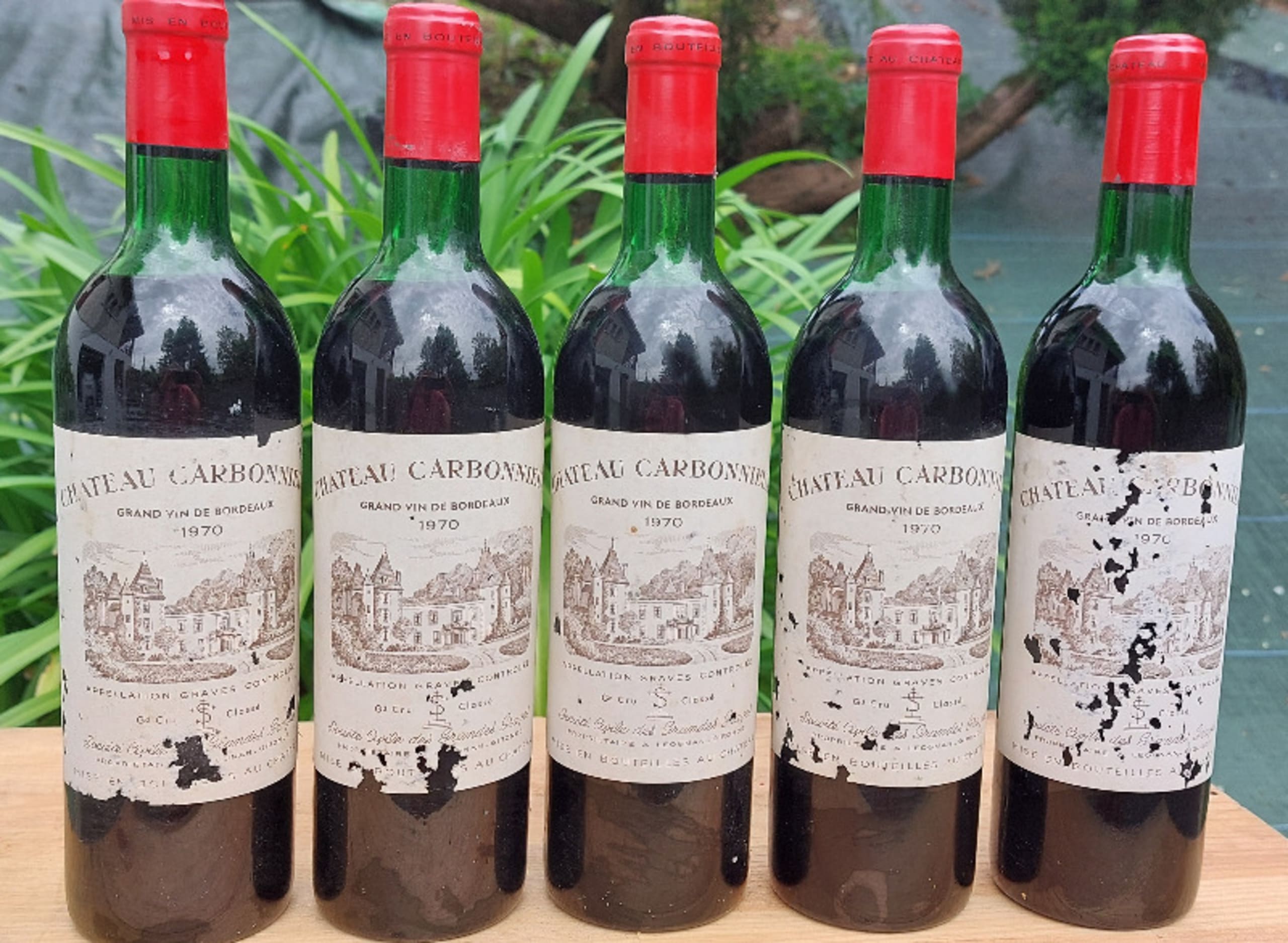 5 x château Carbonnieux, Graves, 1970