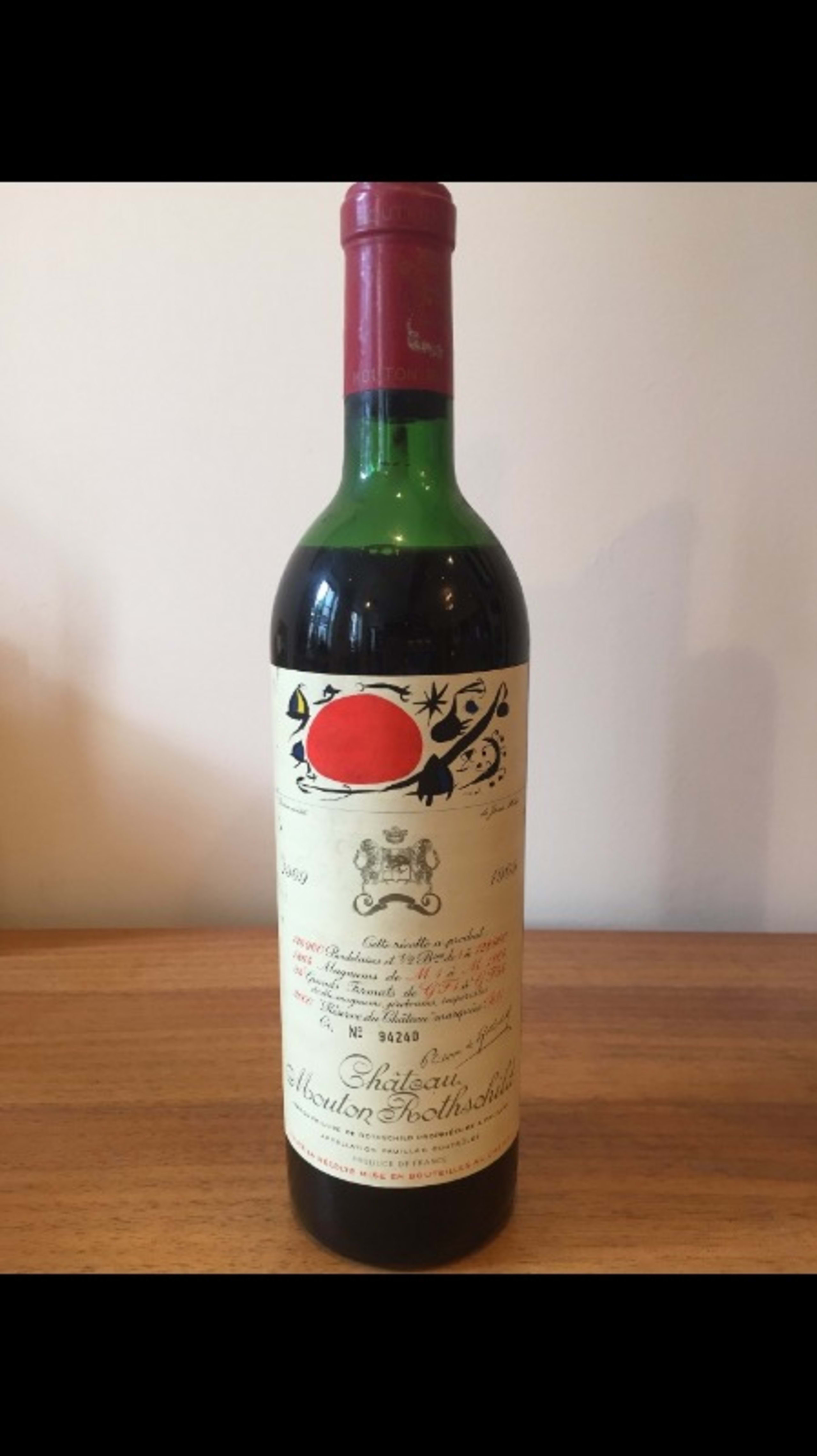 Château Mouton Rothschild, Pauillac, 1969 (recover. VAT récup.)
