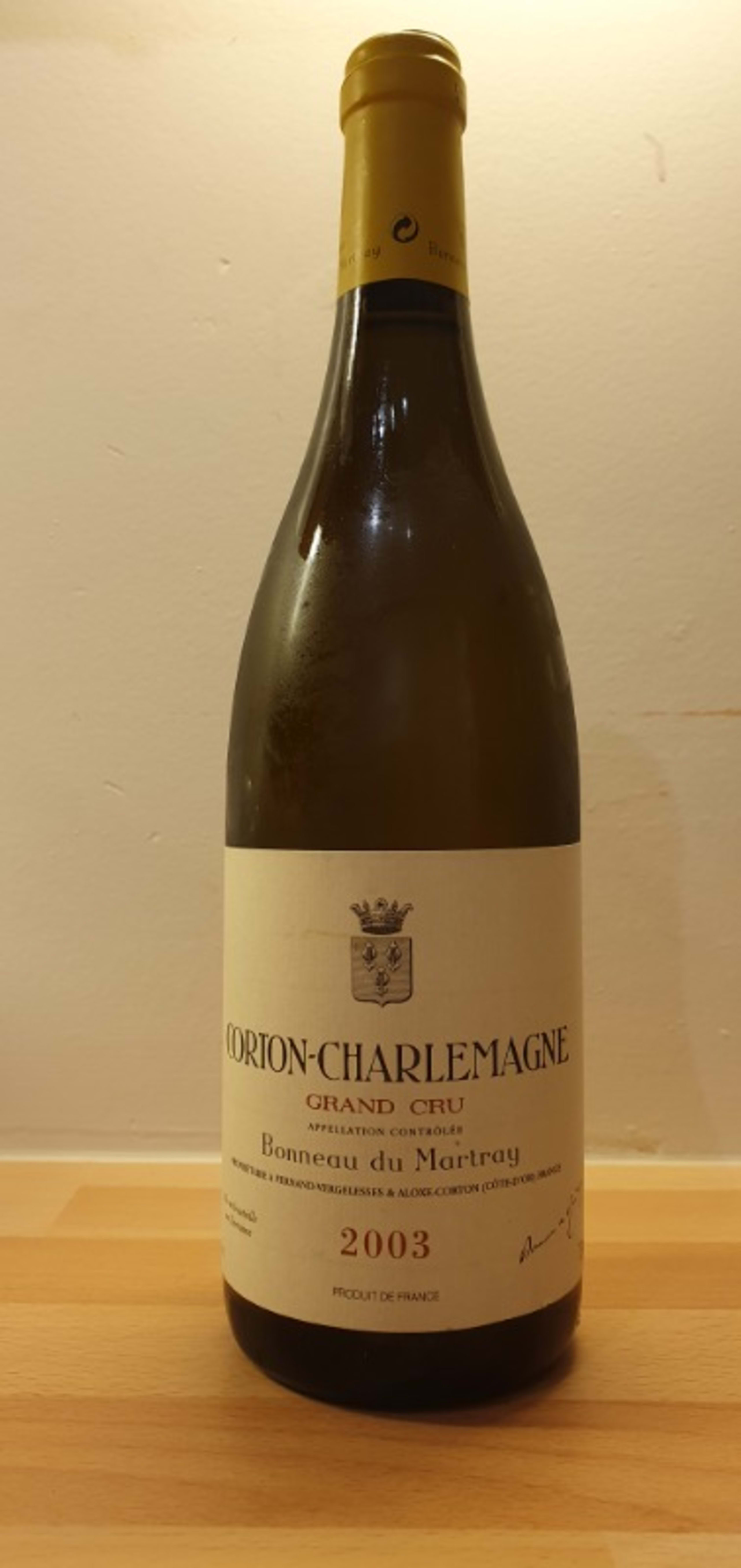 Corton-Charlemagne, Grand Cru, Bonneau du Martray, 2003