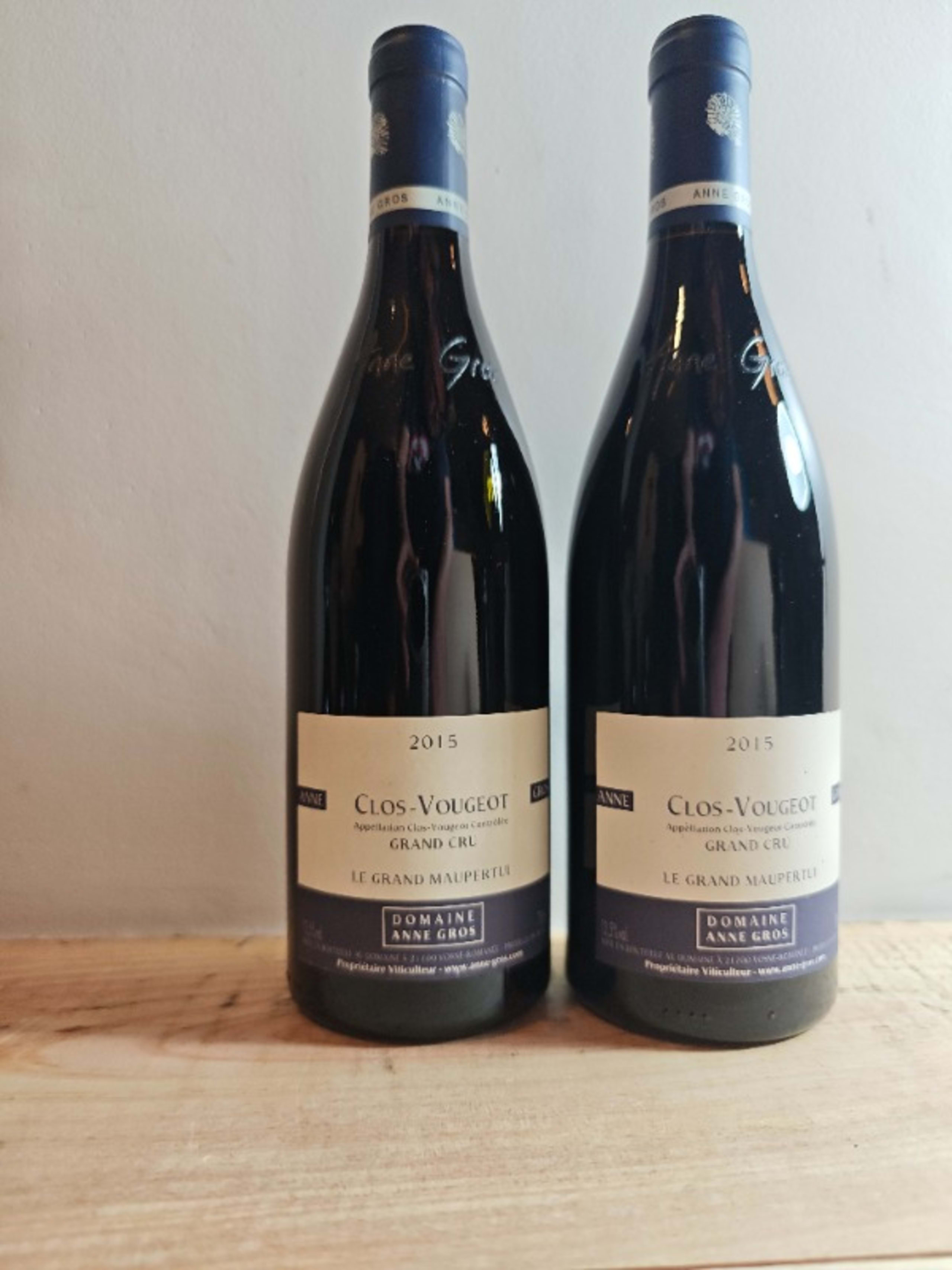 2 x Clos de Vougeot, Le Grand Maupertui, Domaine Anne Gros, 2015