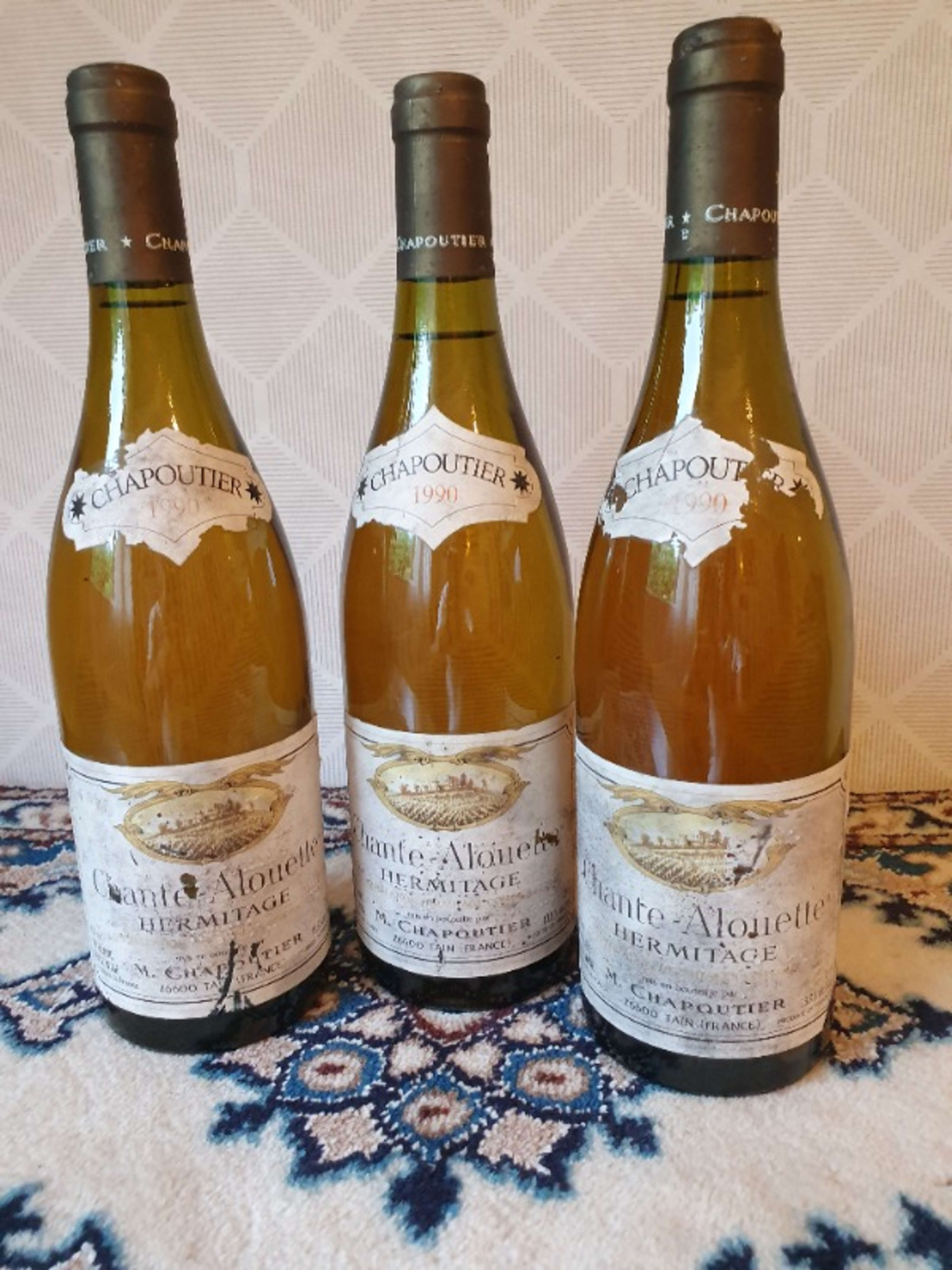 3 x Hermitage, Chante -Alouette, Chapoutier, 1990